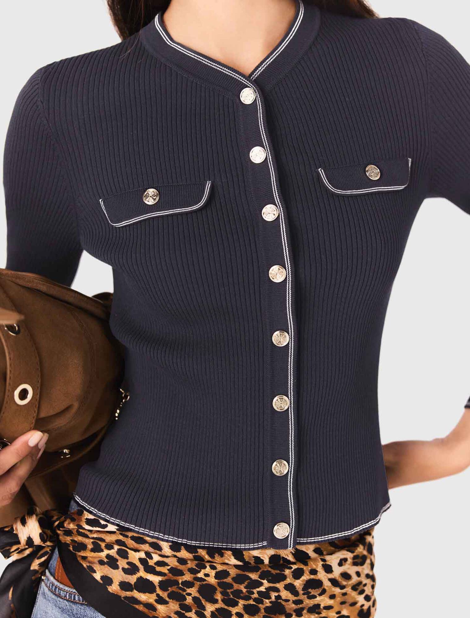 Ribbed knit cardigan