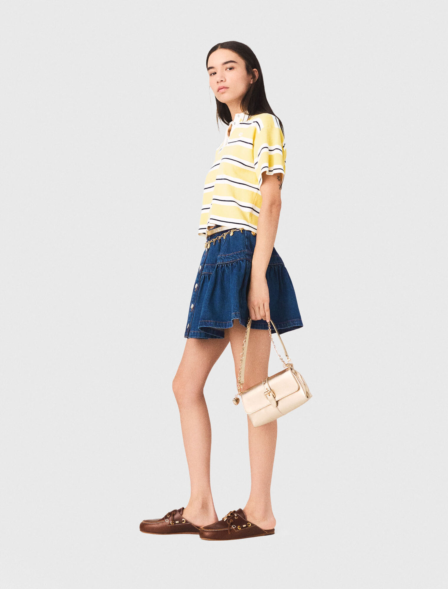 Striped short-sleeve polo