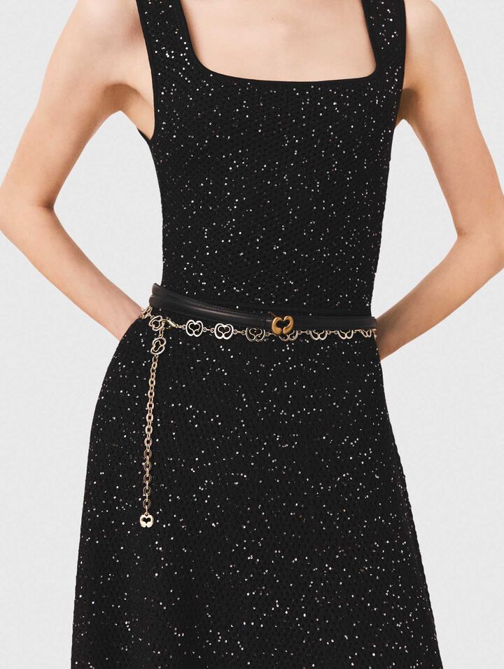 Rhinestone knit maxi dress