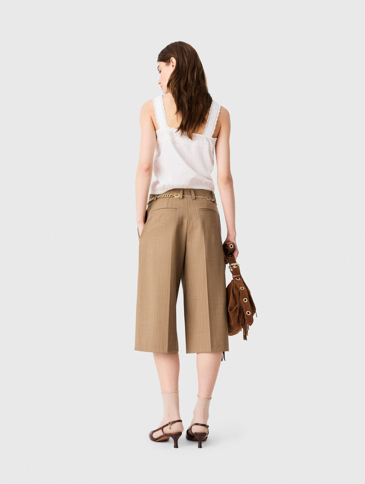 Tailored pleated Bermuda shorts