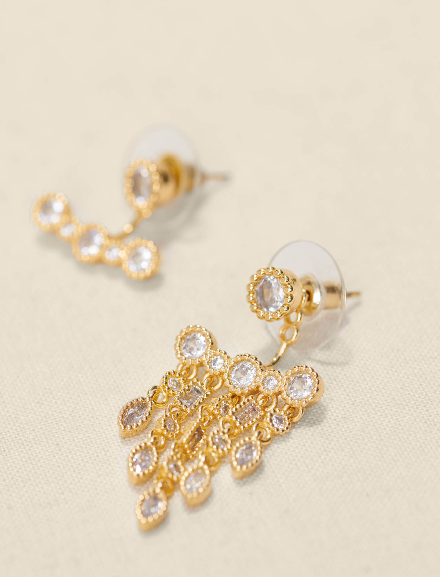 Maje Asymmetric Earrings In Gold