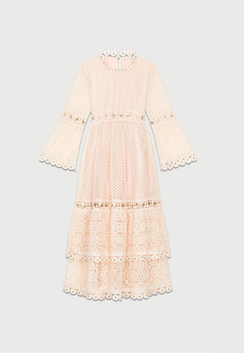 maje skater dress in lace