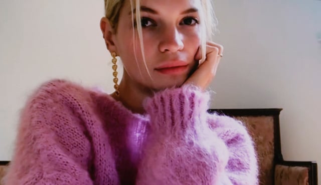 pink and purple sweater