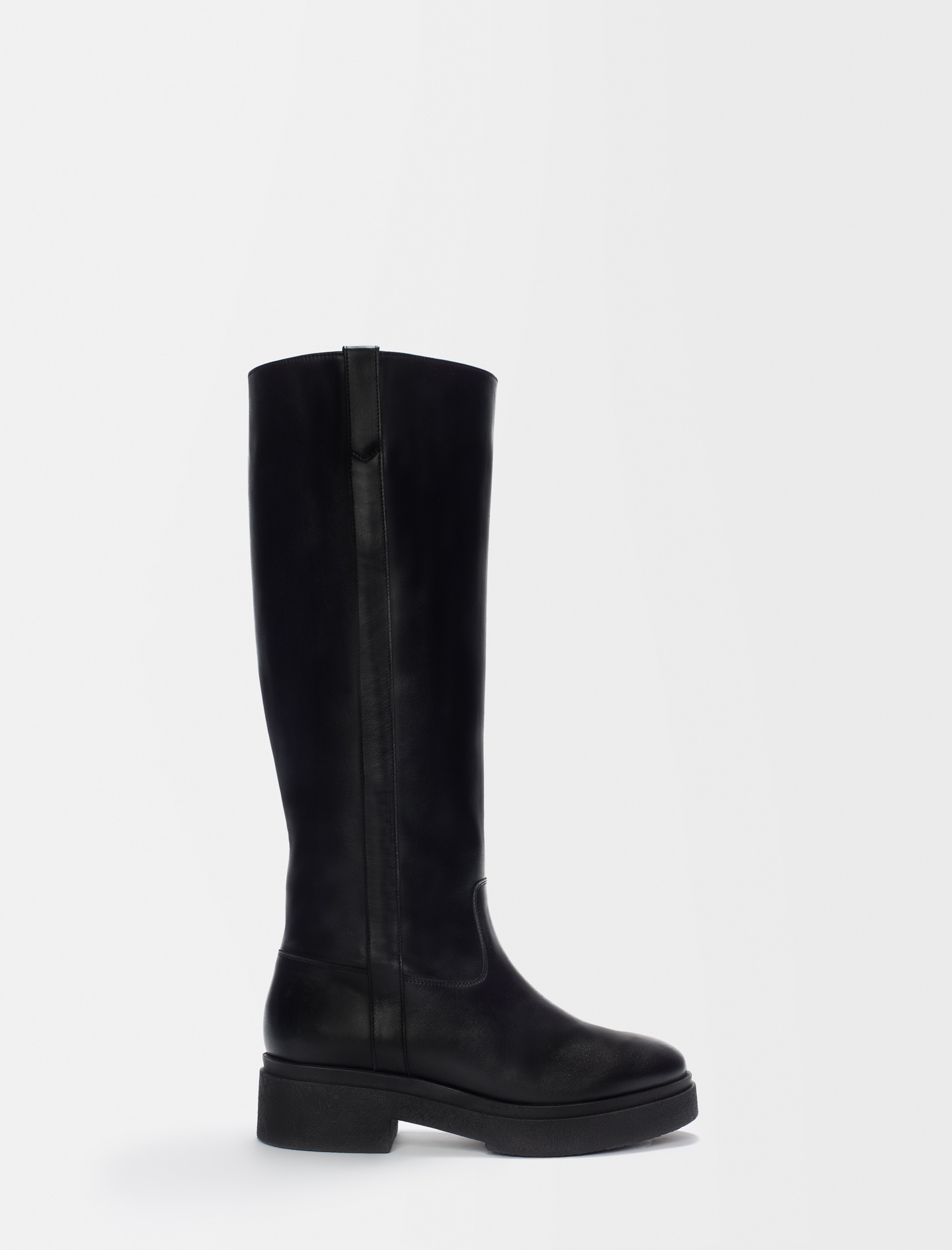 Woman
s elastomer Upper: Smooth leather boots for Fall/Winter, size Woman-See All-US 5.5 / FR 36, in color Black / Black