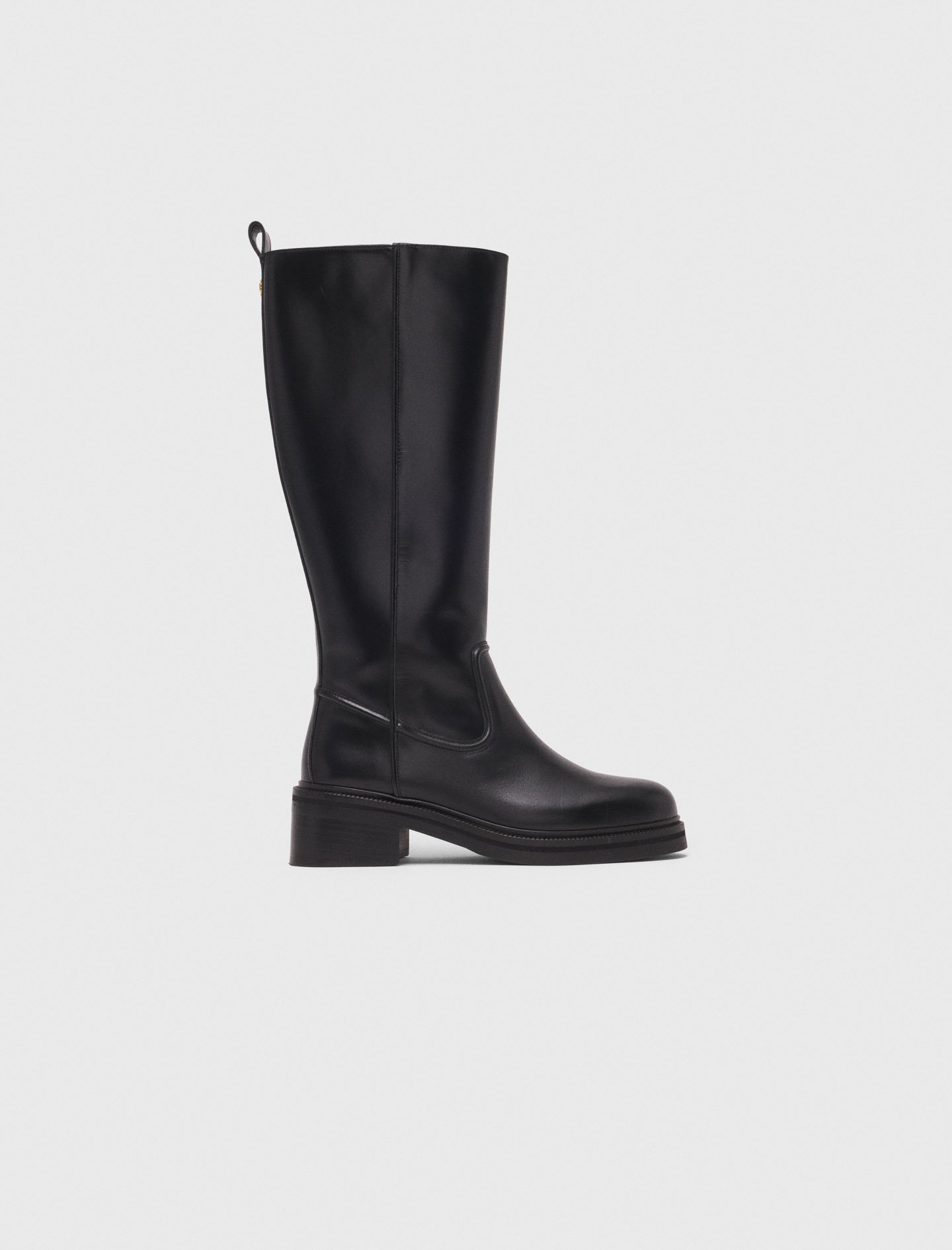 Maje Woman's polyurethane Leather boots for Fall/Winter, in color Black / Black
