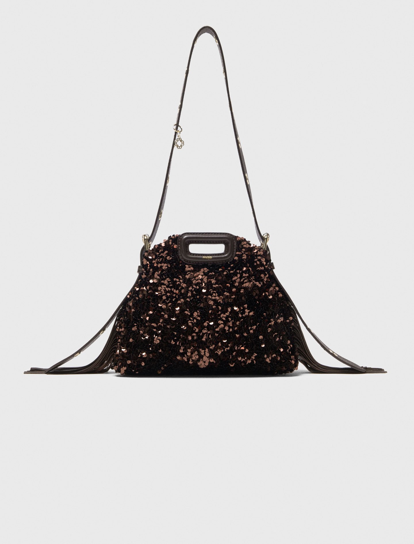 Maje Woman's Polyester Sequinned Miss M Mini Bag For Fall/winter In Brown