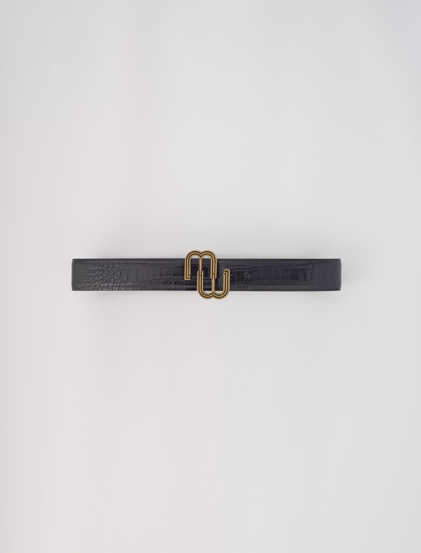 Maje  Leather belt with strap Smooth leather belt Black / Gray For Women | Maje main image 2