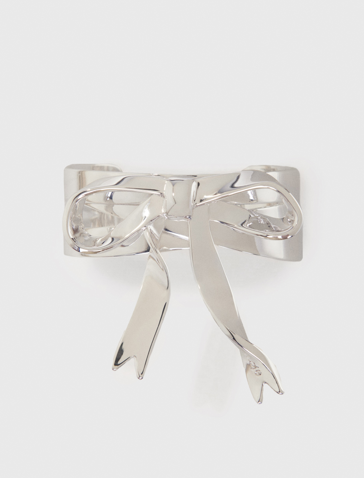 Woman's brass Silver bow cuff for Spring/Summer, size One Size, in color Silver / Grey