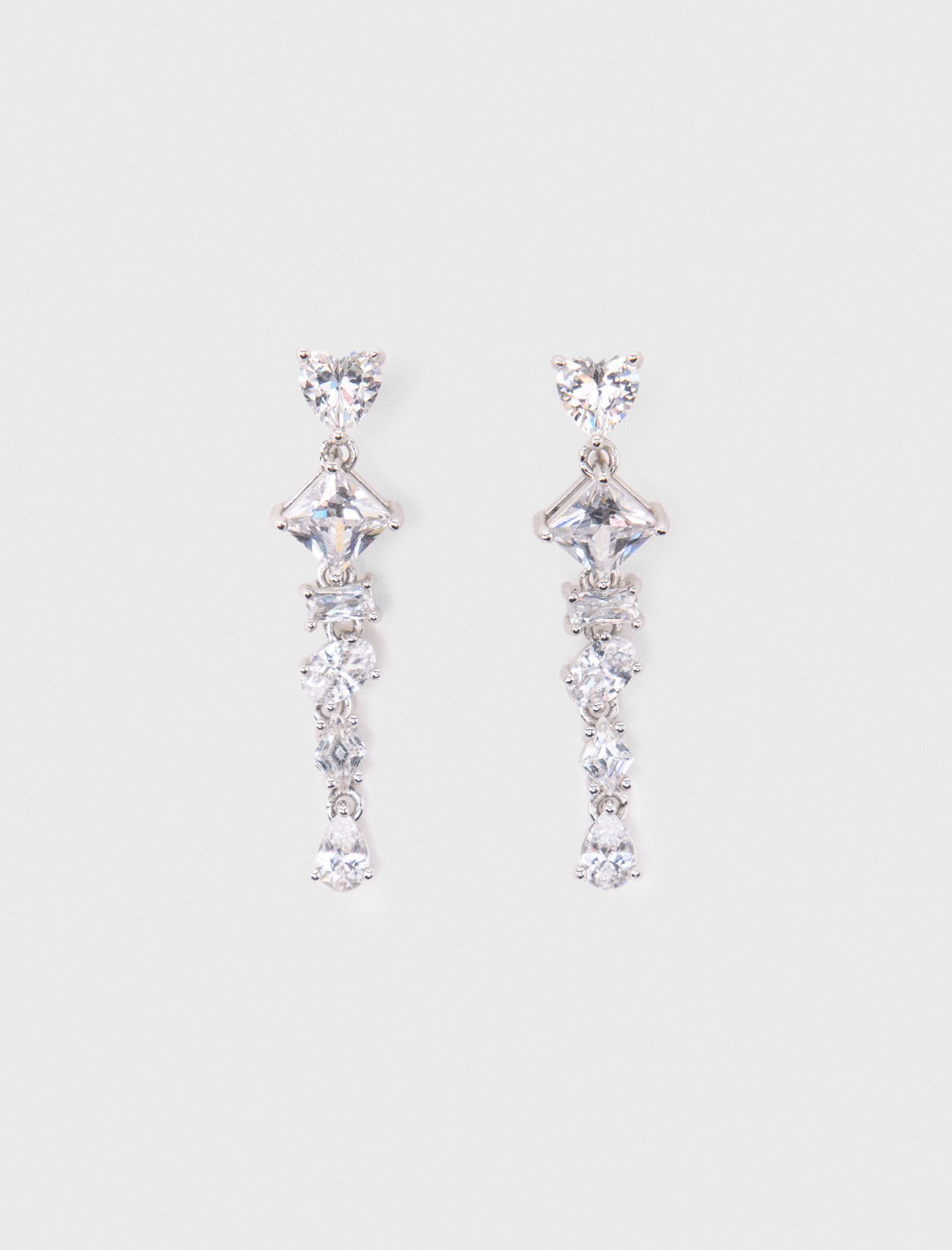 Maje Woman's Crystal Rhinestone Heart Earrings For Fall/winter In Metallic