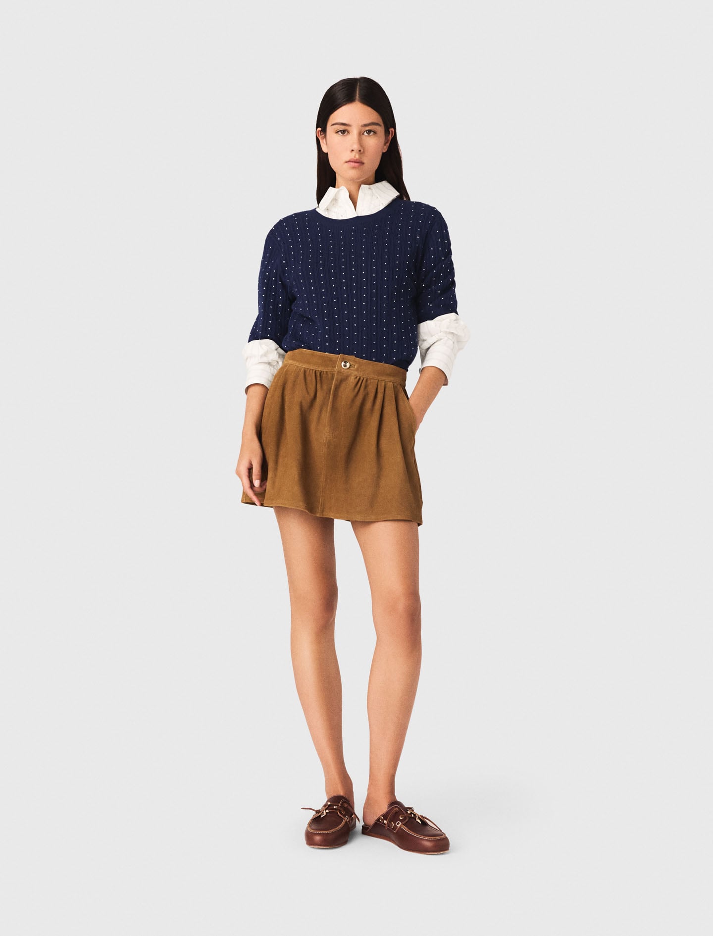 Maje Short suede skirt