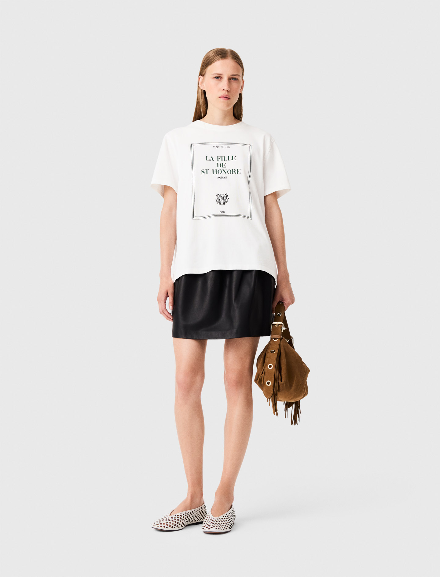 Oversized T-shirt with print White For Women | Maje