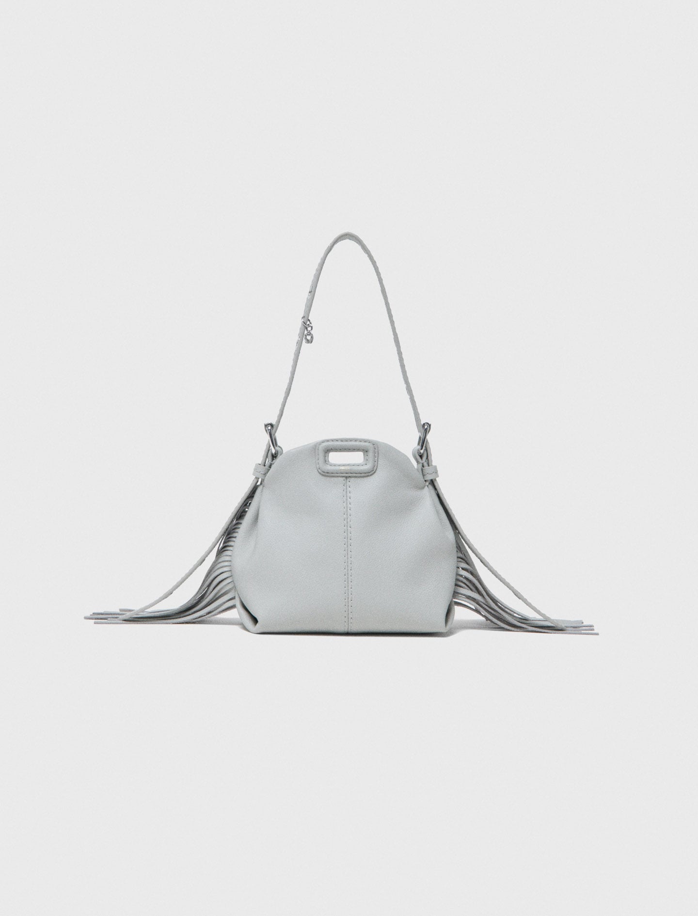 M Miss M micro grained leather bag Black / Gray For Women | Maje
