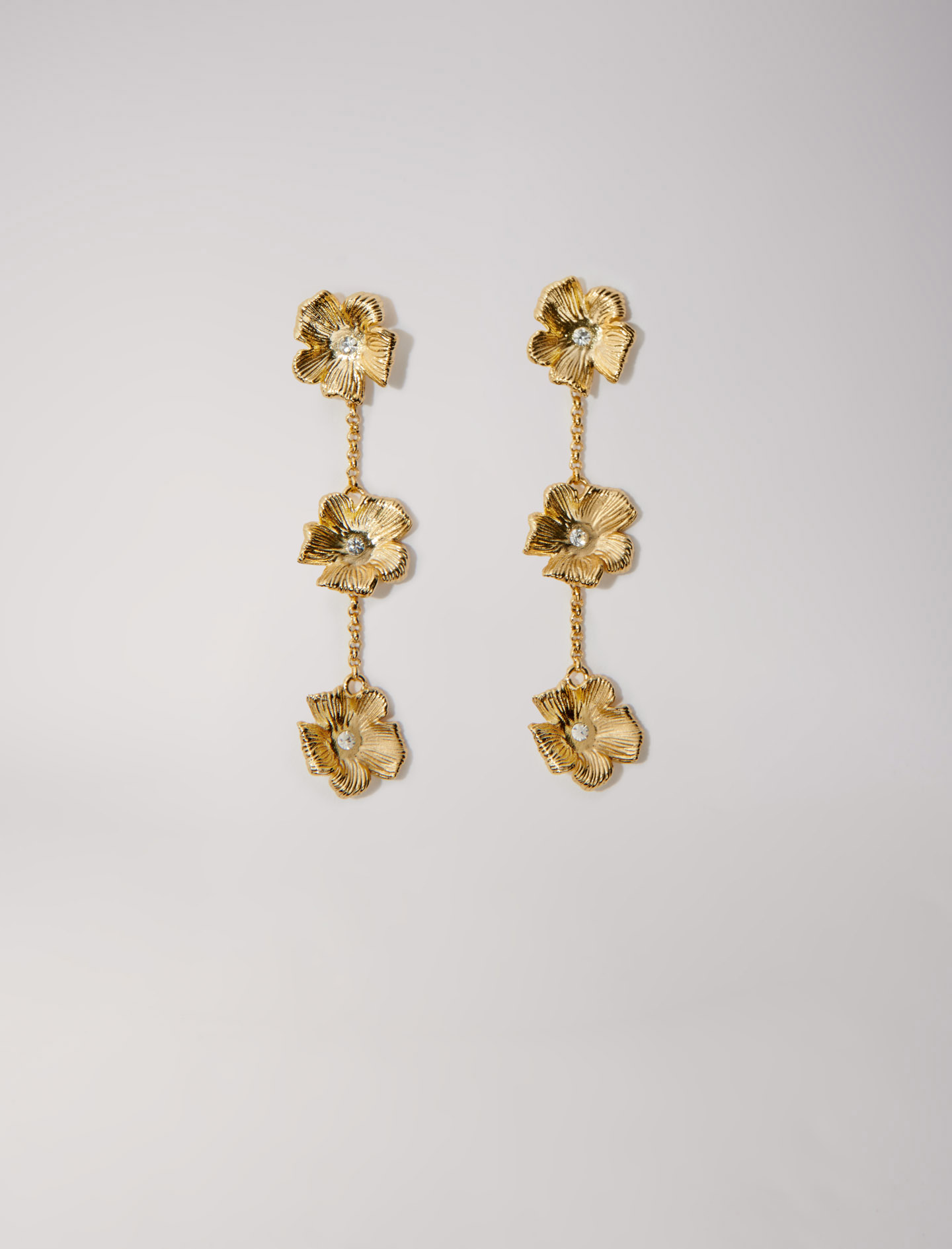Woman's glass Jewellery: Flower earrings for Fall/Winter, size Woman-Jewelry-OS (ONE SIZE), in color Gold / Yellow