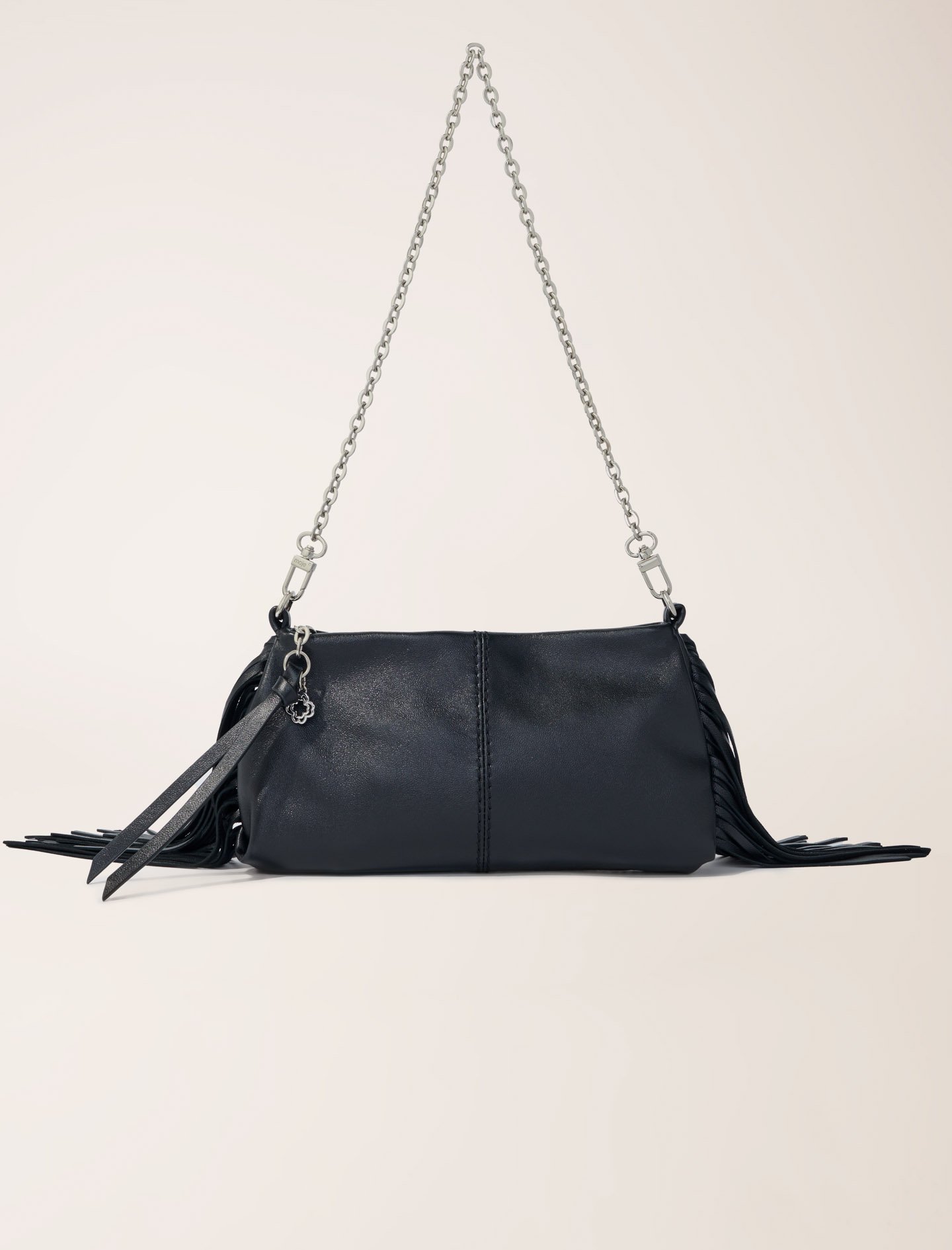 Woman's leather Miss M plain leather clutch bag for Spring/Summer, size One Size, in color Black / Black