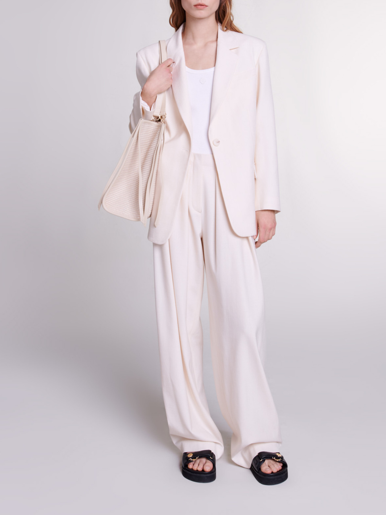 Maje Woman's viscose Suit jacket for Spring/Summer, in color Ecru / Beige