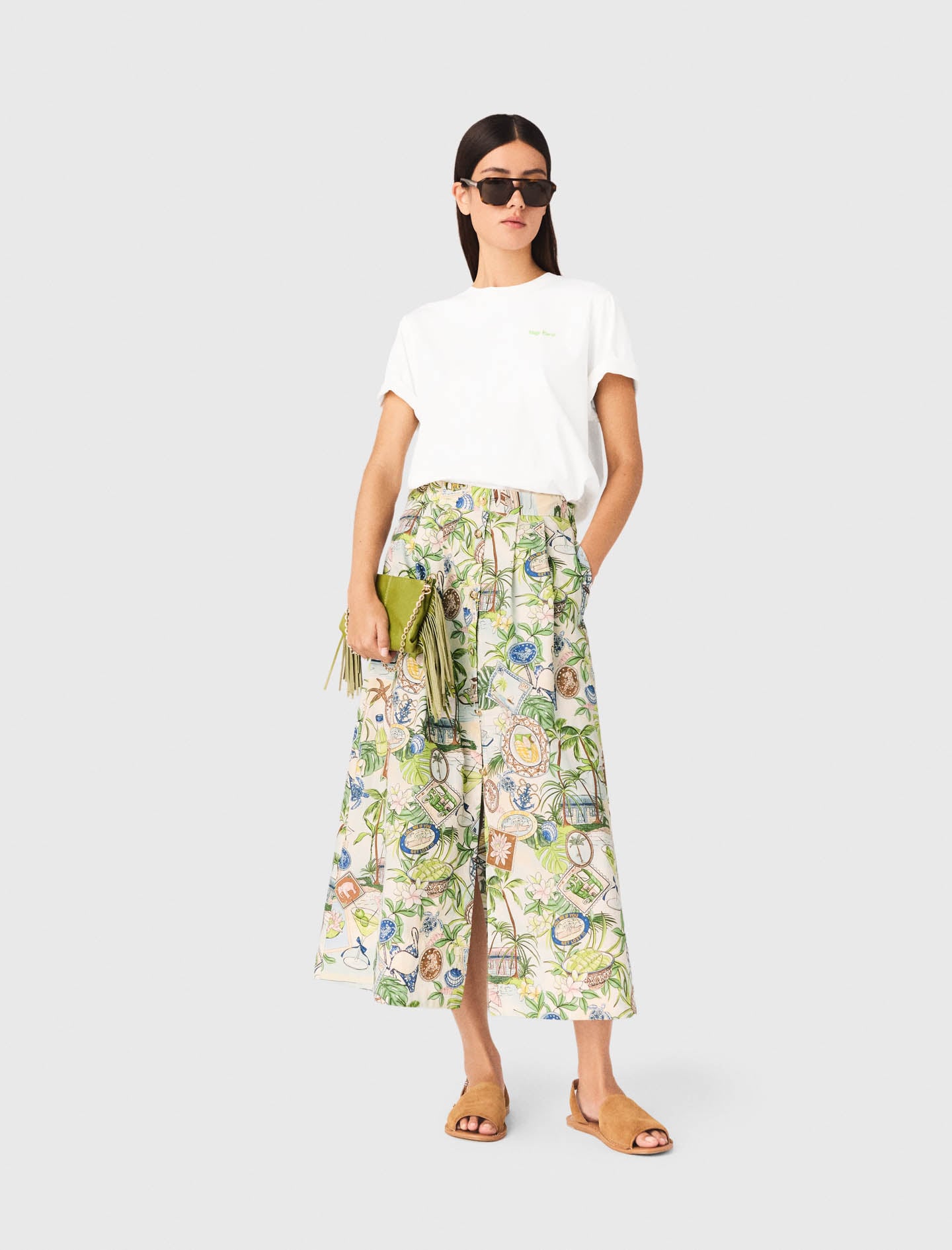 パンツ SUPER TWILL S+S RAYERED SKIRT SHORTS Maje_MFPJU01659-L031_F_1.jpg