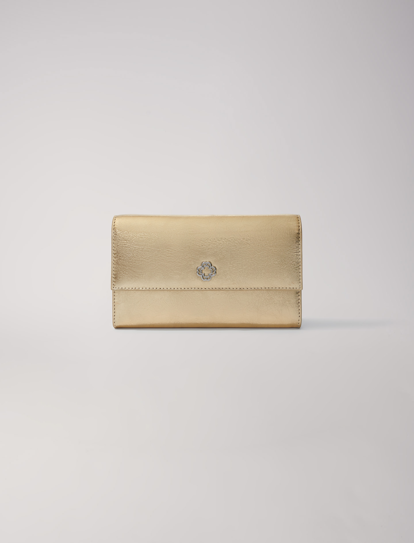 Mixte's polyurethane Chain: Leather clutch bag with chain, size Mixte-Small leather goods-OS (ONE SIZE), in color Gold / Yellow