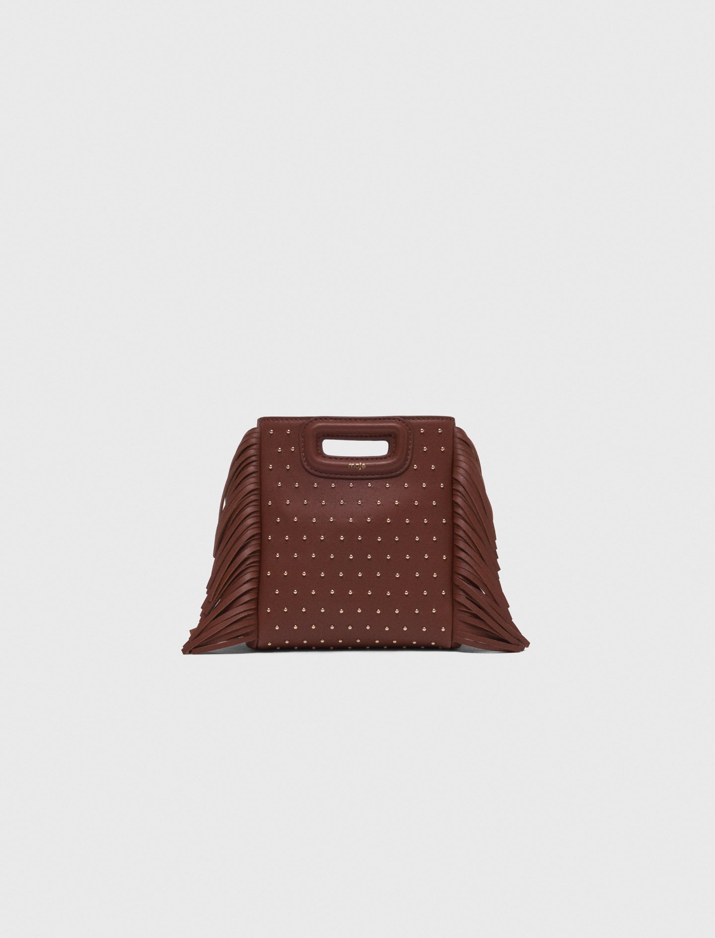Woman's polyester Leather M mini bag with studs for Fall/Winter, size One Size, in color brown /