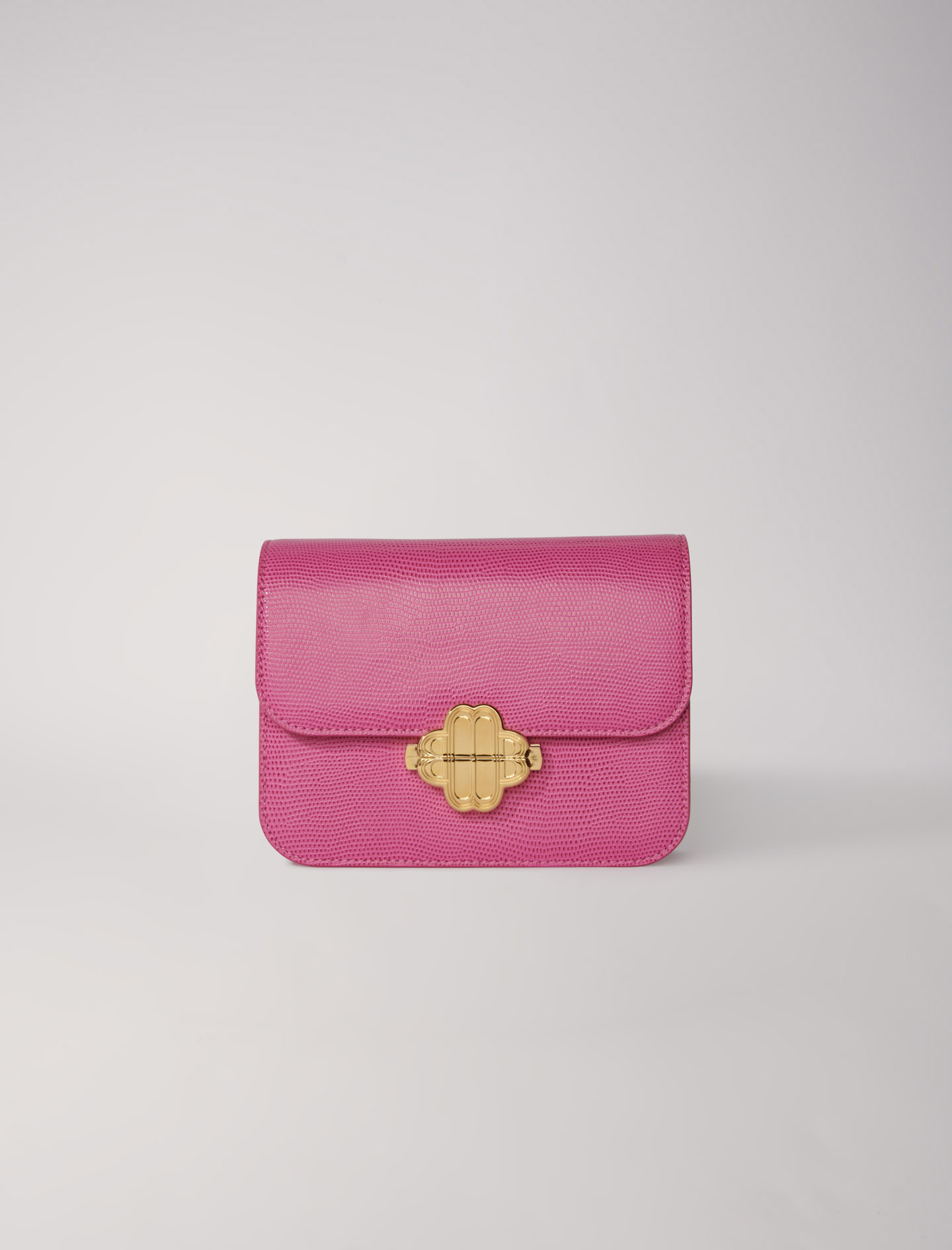 Maje Woman's cotton Coating: Lizard-effect embossed leather bag for Fall/Winter, in color Fuchsia / Red