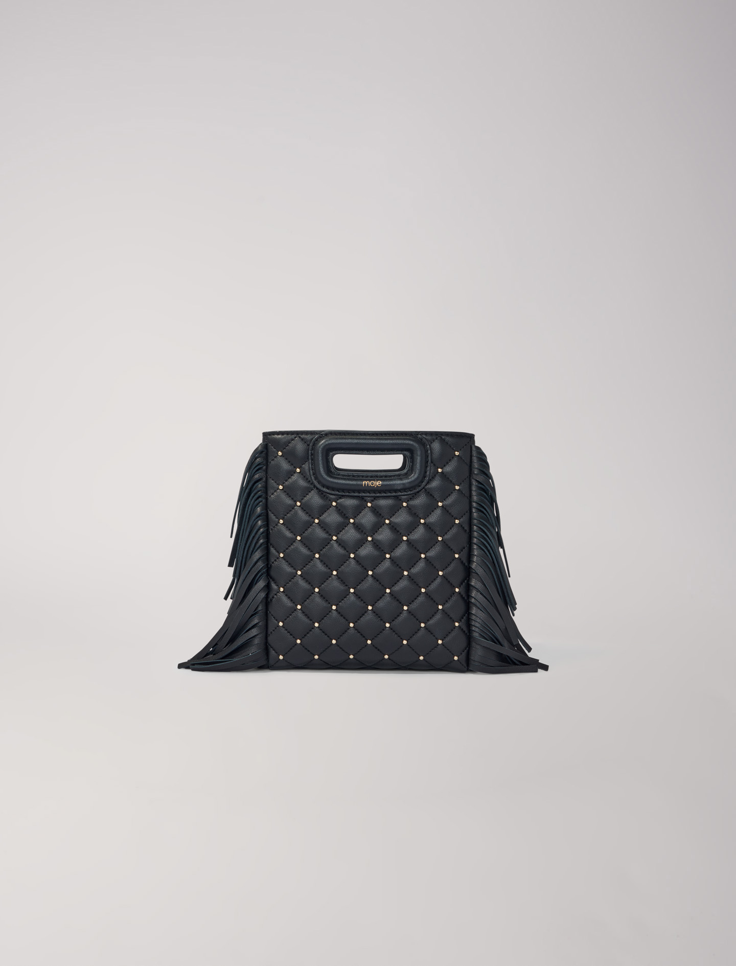 Mixte's polyester Rivet: Studded M quilted leather mini bag for Spring/Summer, size Mixte-All Bags-OS (ONE SIZE), in color Black / Black
