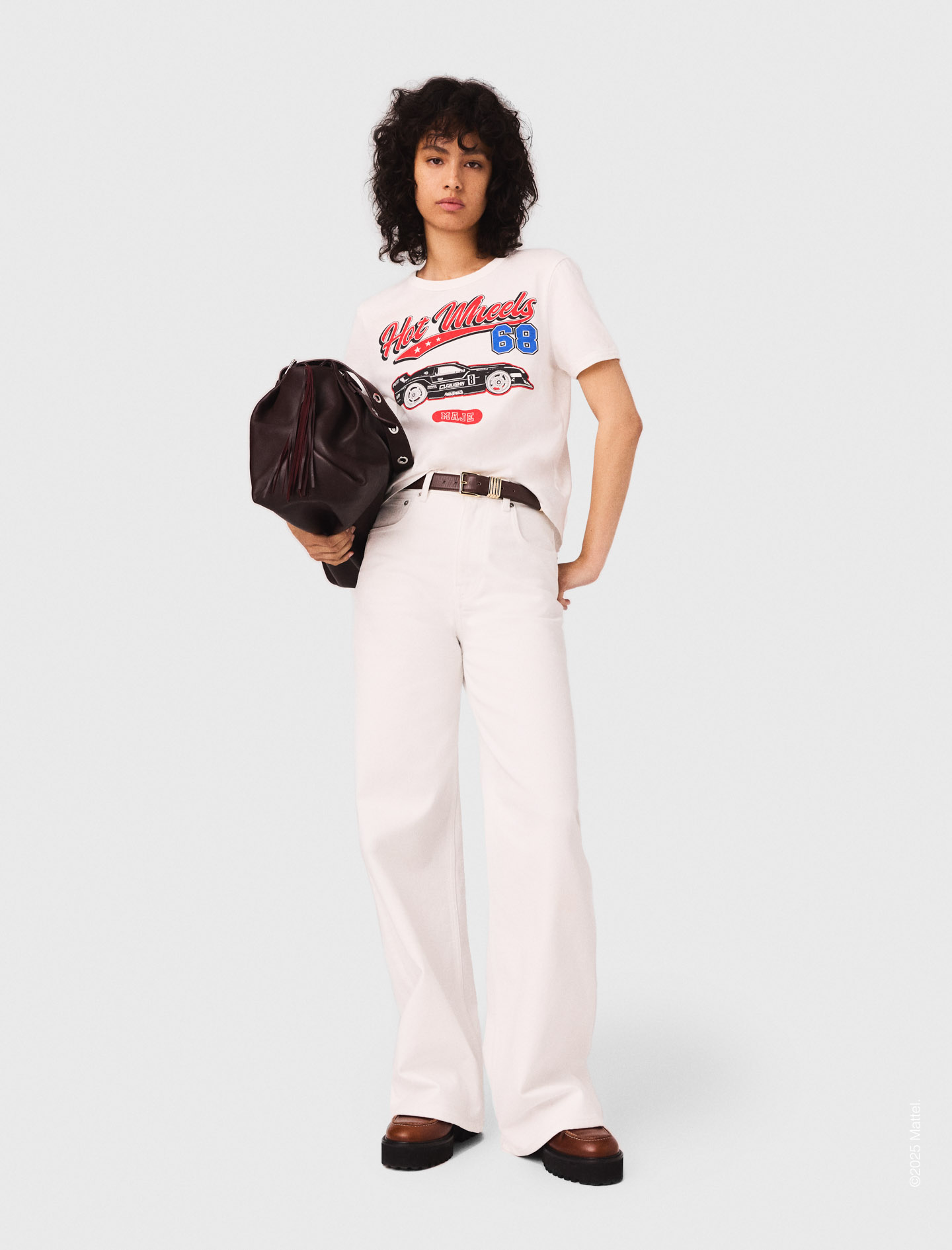 Woman's cotton Printed T-shirt for Fall/Winter, size Small, in color White / White