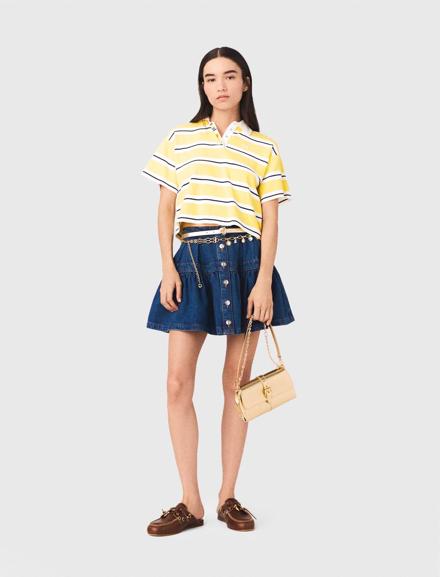 Maje Striped short-sleeve polo
