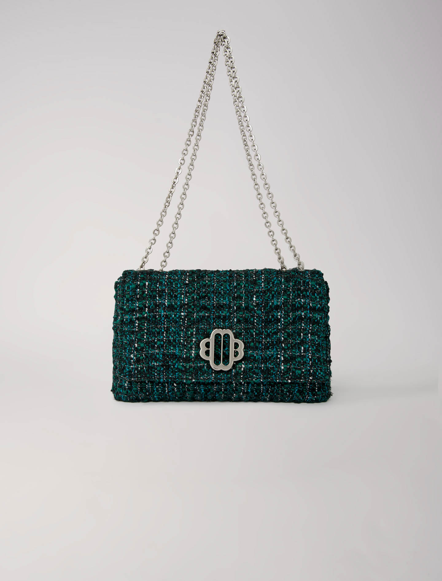 Mixte's cotton, Clover bag in tweed for Fall/Winter, size Mixte-All Bags-OS (ONE SIZE), in color Bottle Green /