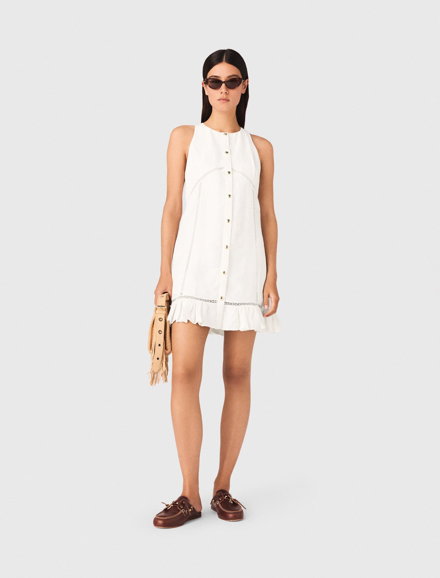 milly linen dress Short Sleeve Linen Wrap Dress Milly XL / Natural