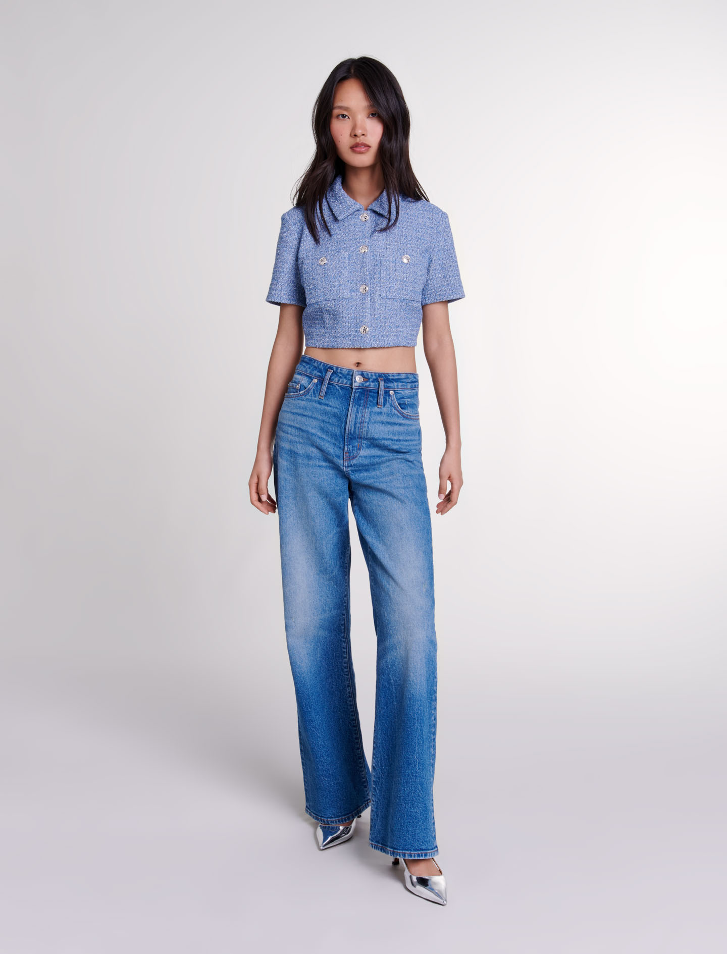 Tweed top Blue For Women | Maje