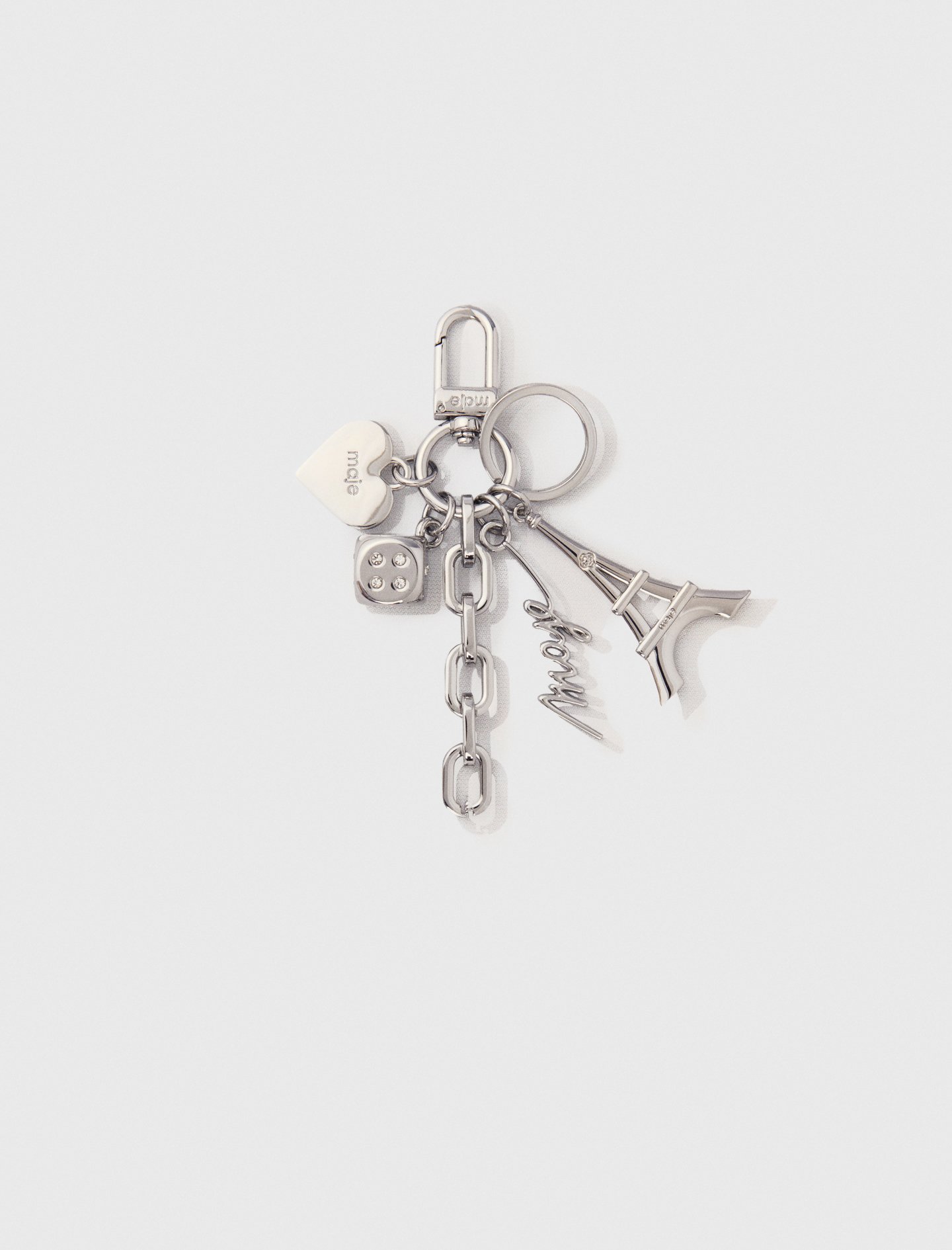 Woman's brass Maje jewellery key ring for Spring/Summer, size One Size, in color Silver / Grey
