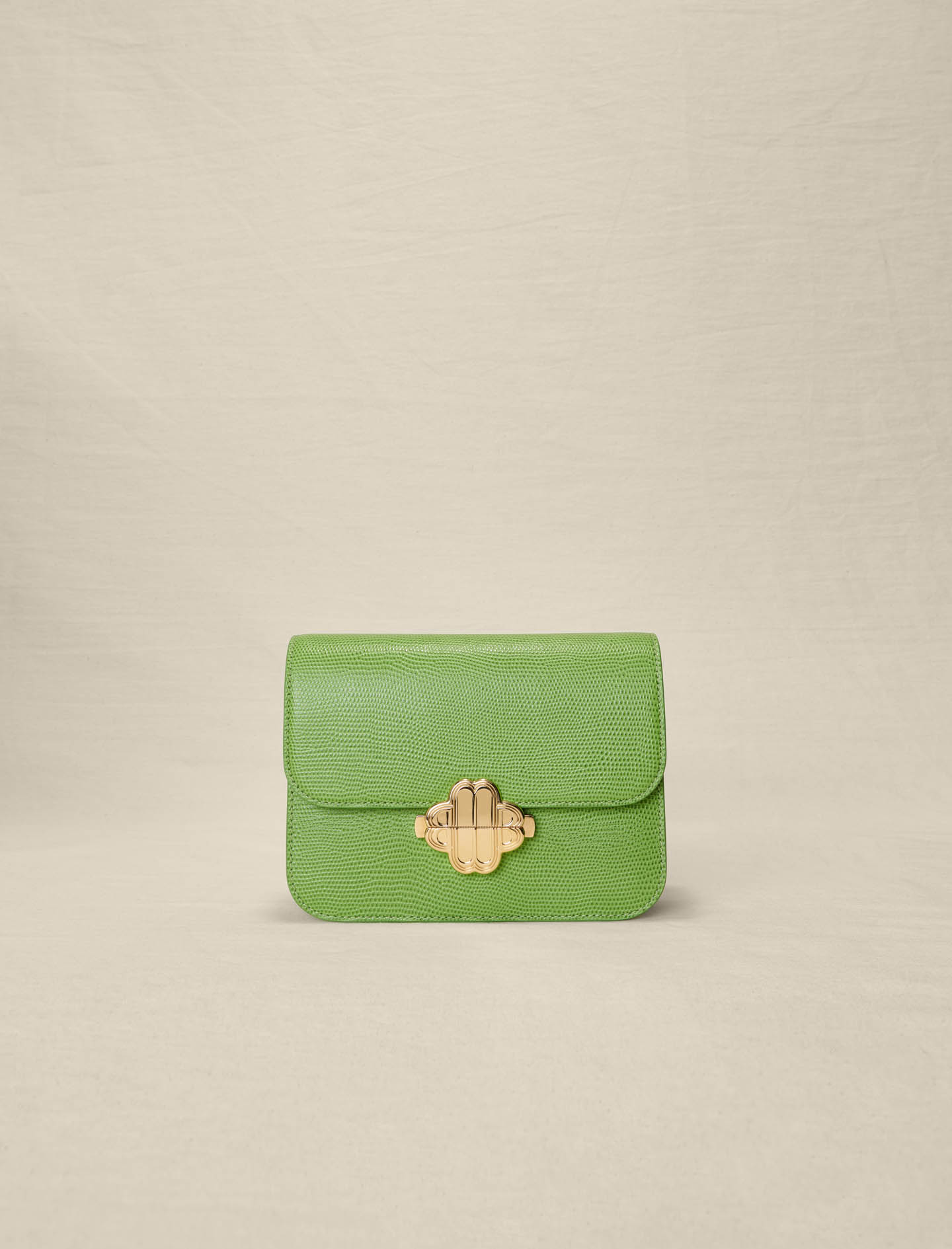 Clover bag in lizard-effect leather Green For Women | Maje