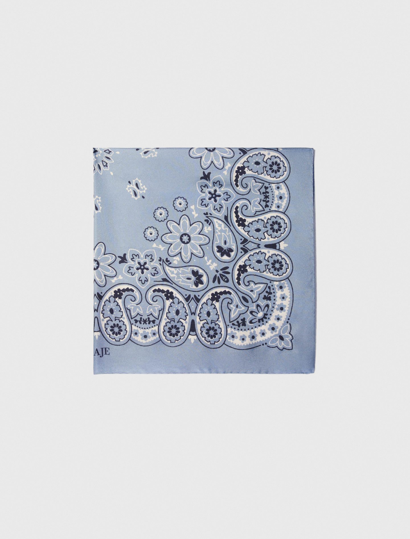 Woman's silk Bandana print scarf for Spring/Summer, size One Size, in color Blue bandana print /