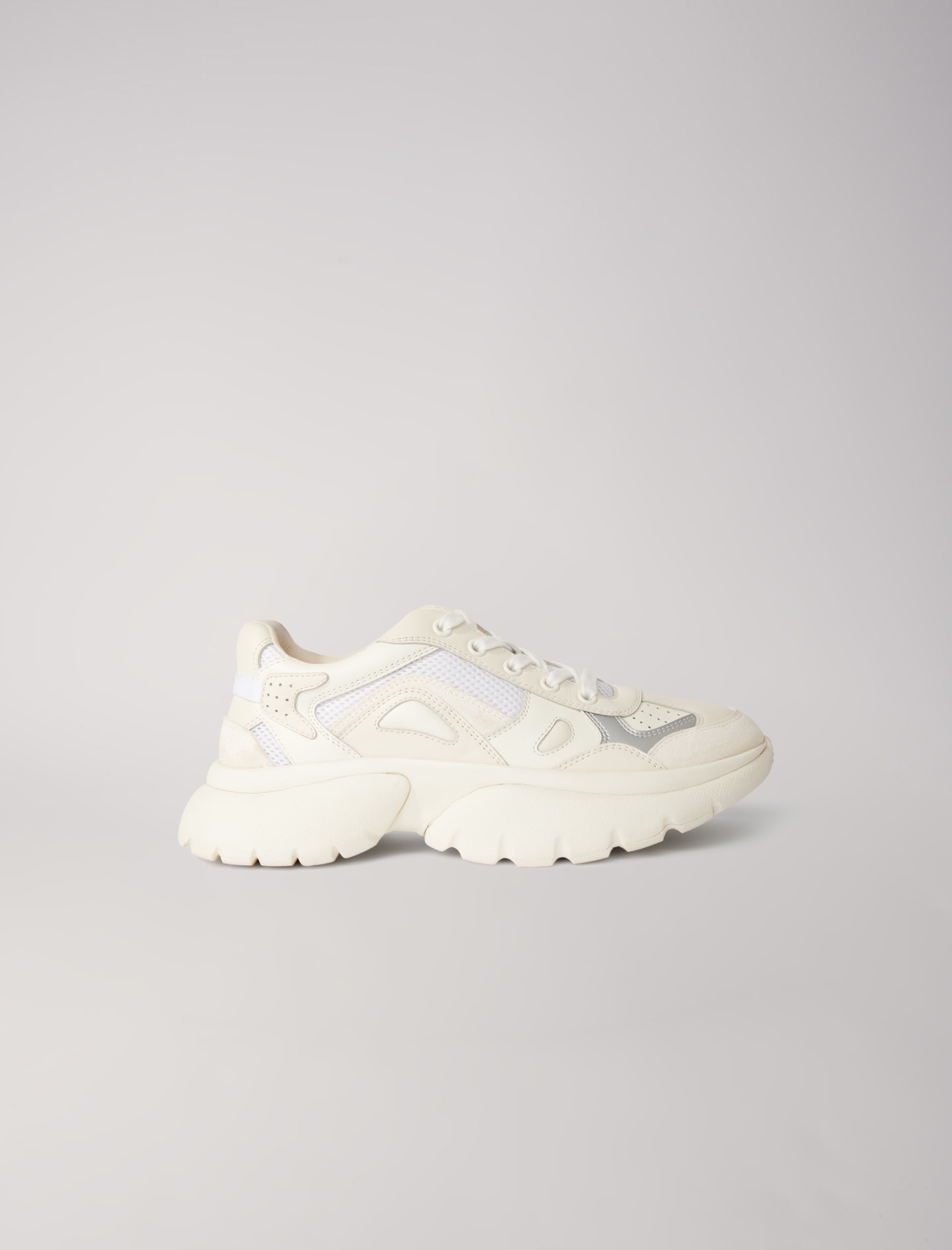 Woman
s cotton, Chunky trainers for Fall/Winter, size Woman-See All-US 10.5 / FR 41, in color Off White / White