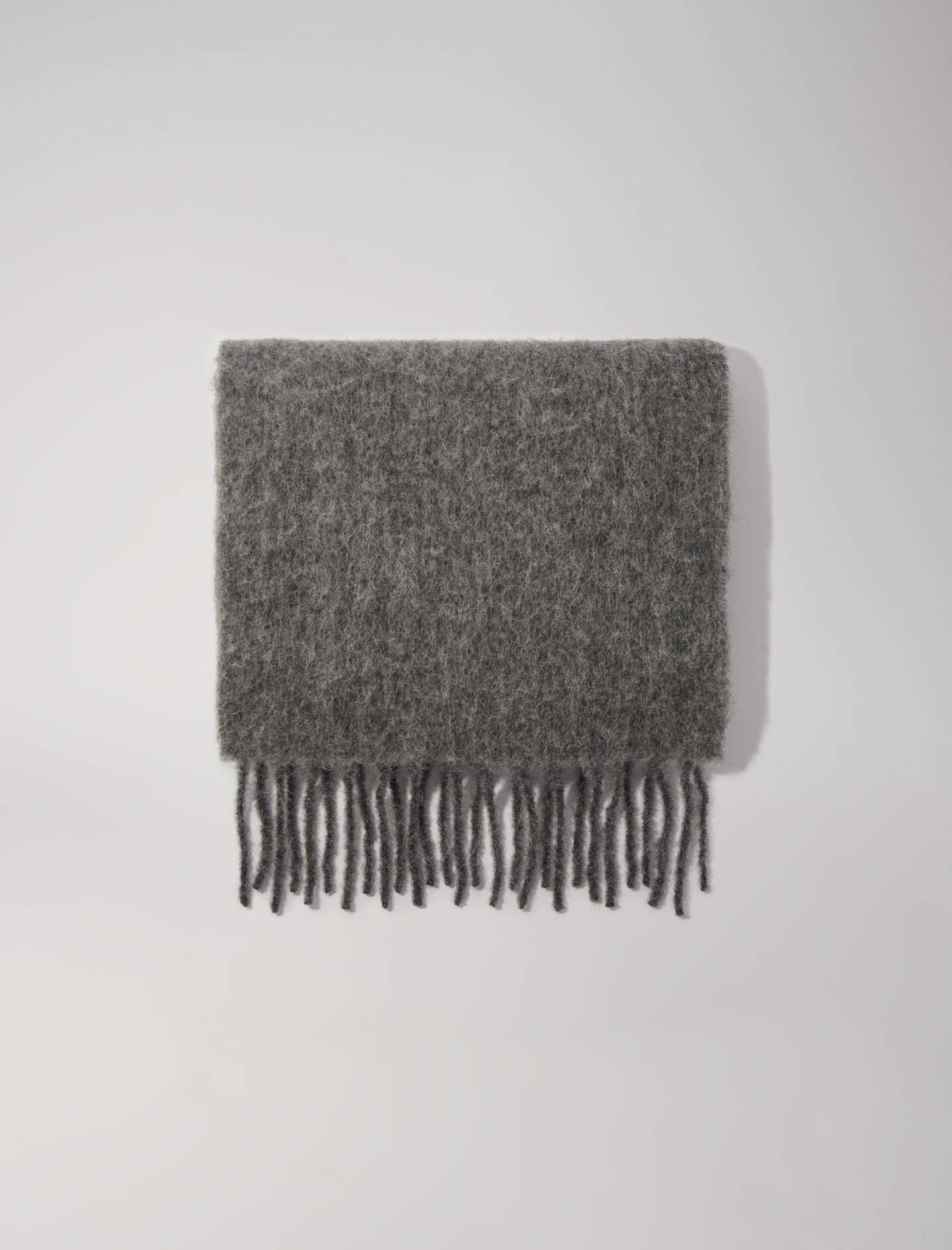 Woman's alpaca, Alpaca blend scarf for Fall/Winter, size Woman-Scarves & Ponchos-OS (ONE SIZE), in color Anthracite / Grey