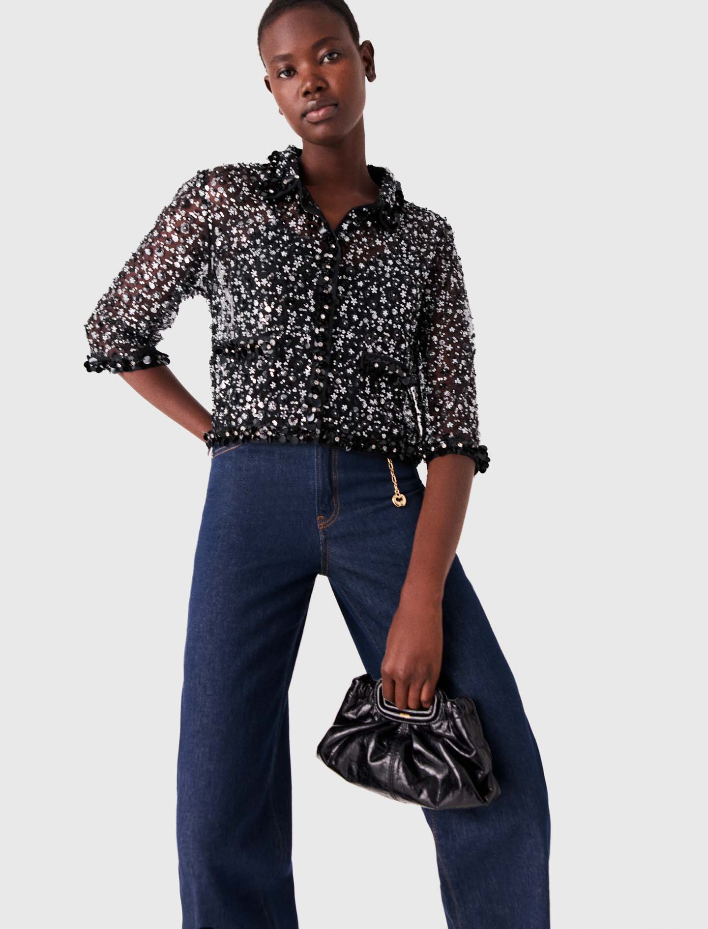 Floral Sequin Top
