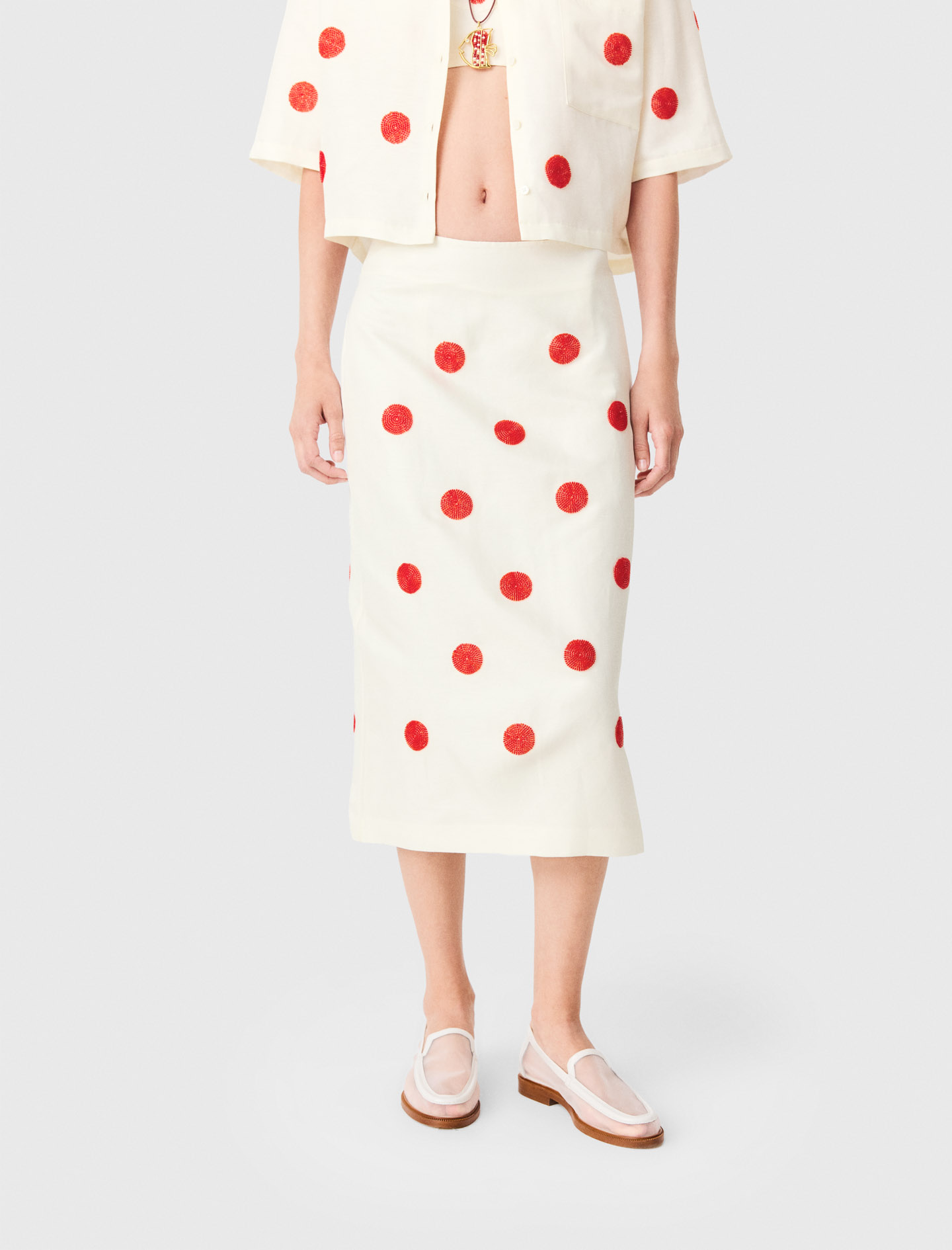 Linen-Silk Pencil Skirt