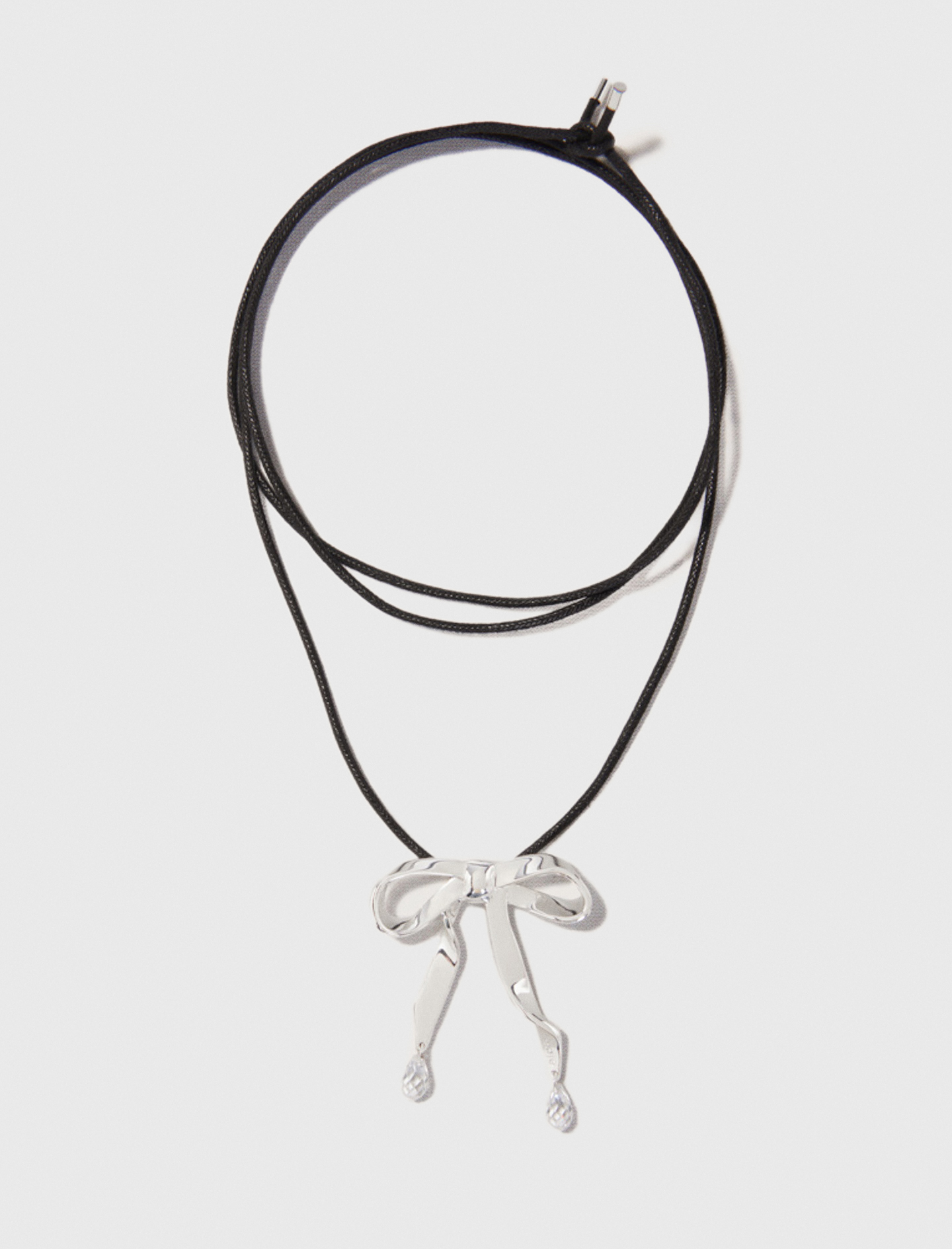 Woman's glass Silver bow necklace for Spring/Summer, size One Size, in color Silver / Grey