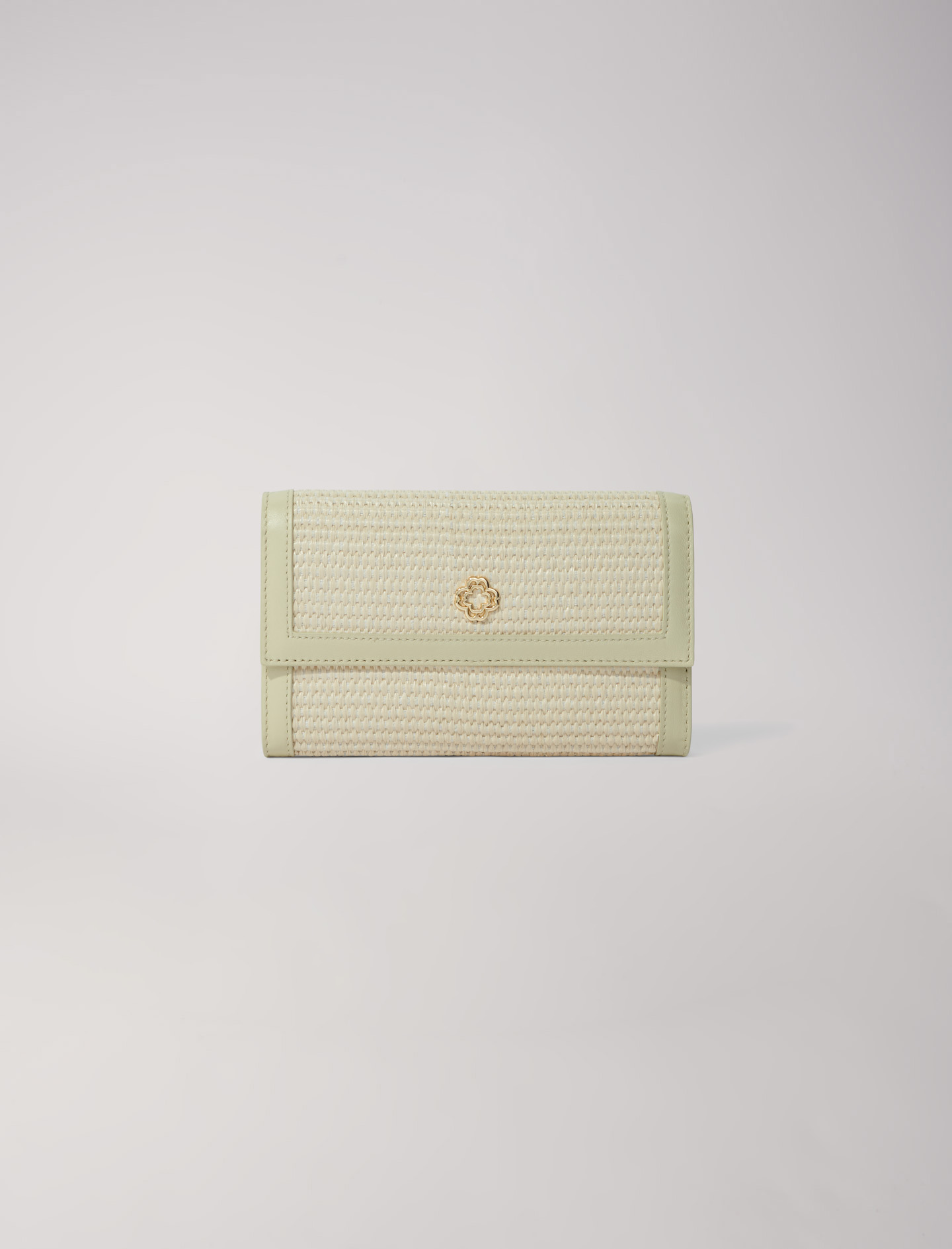 Mixte's polypropylene, Raffia-effect clutch bag with chain, size Mixte-Small leather goods-OS (ONE SIZE), in color Beige / Beige