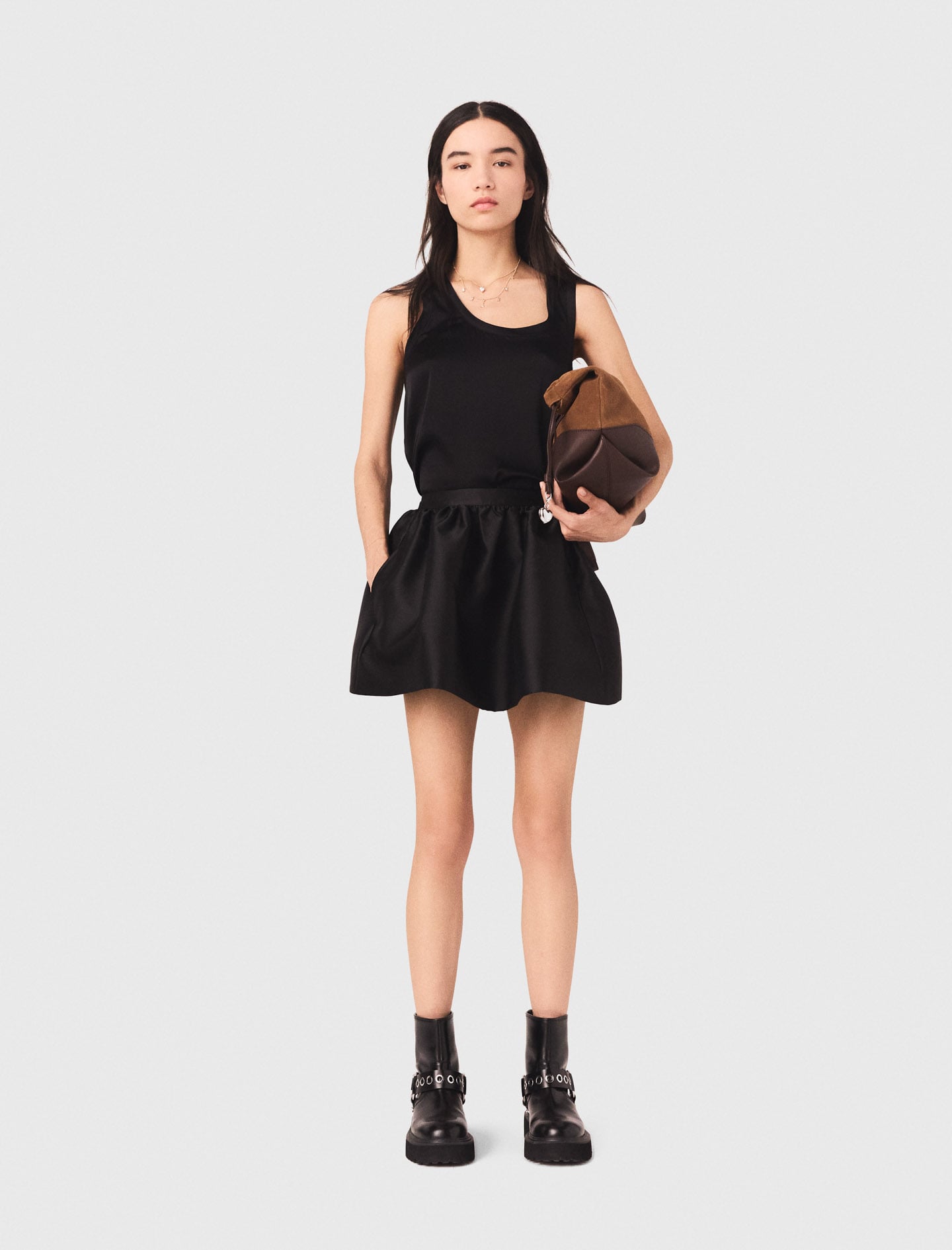 Silk tank top Black / Gray For Women | Maje