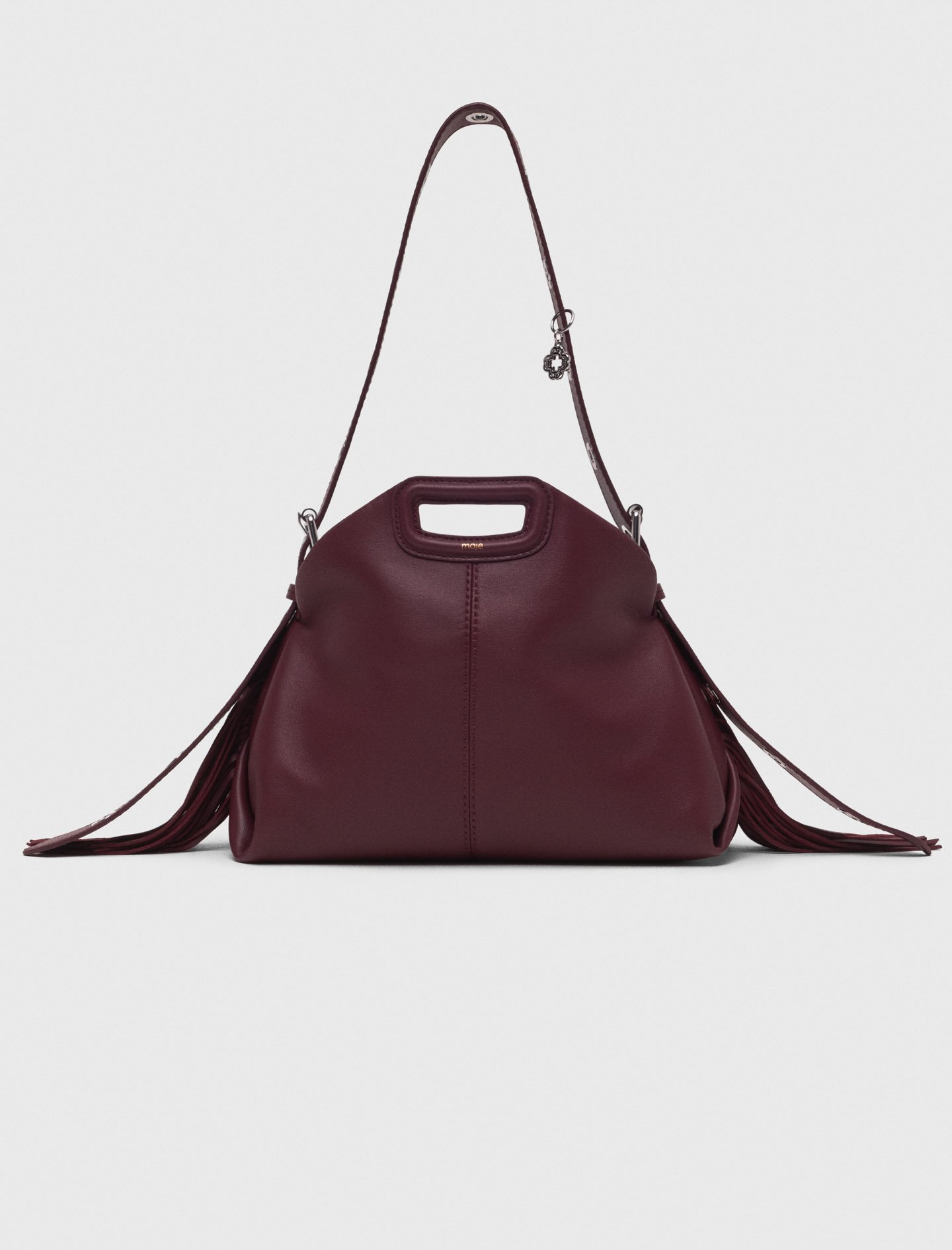 Maje Woman's leather Smooth leather Miss M bag for Fall/Winter, in color Wine lees /