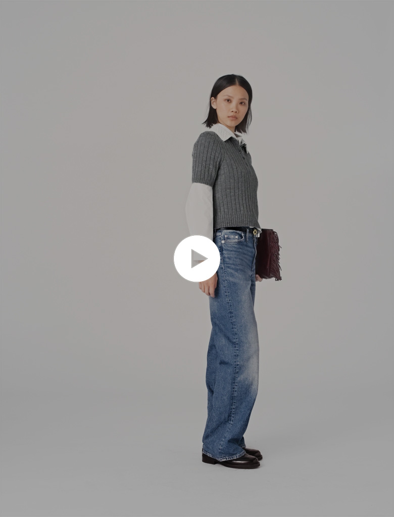 Removable Beaded Collar Sweater
