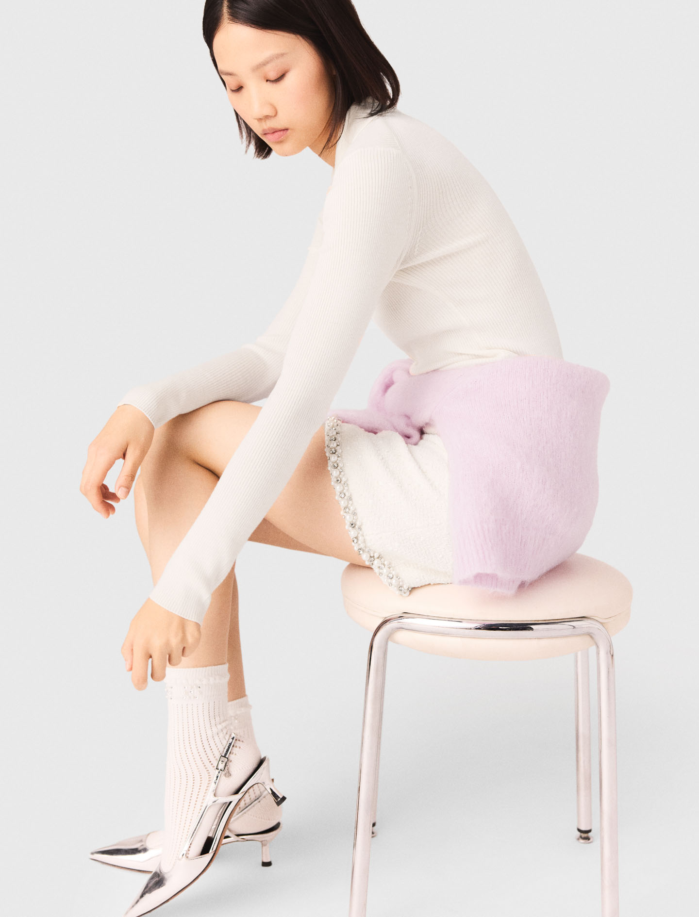 Ribbed Polo Sweater