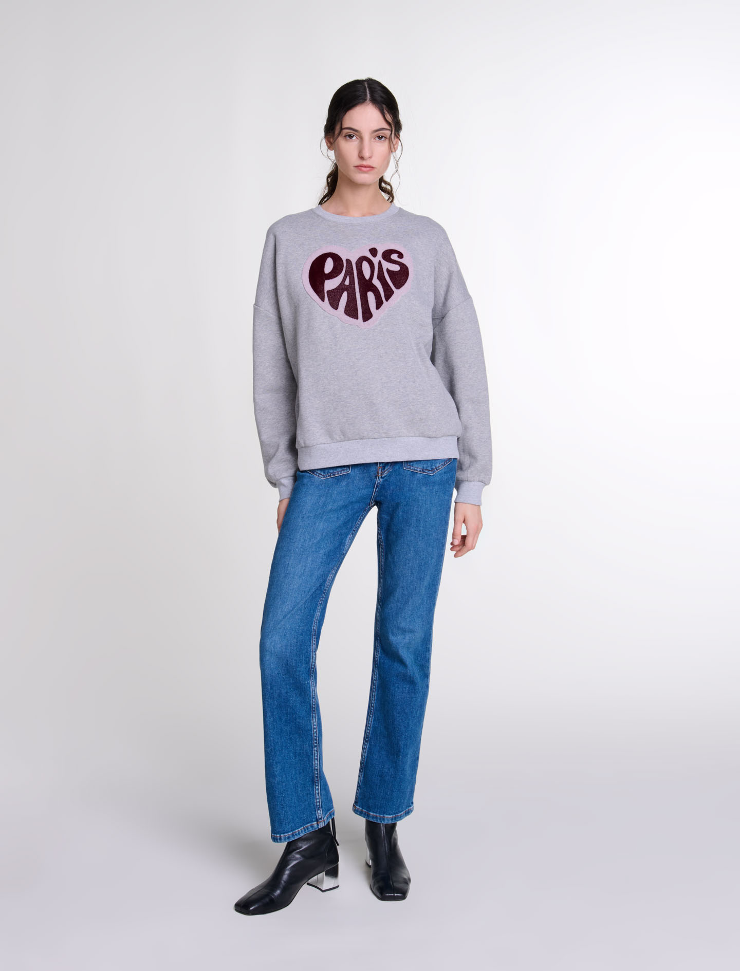 Maje Crystal Paris T-Shirt in White | Lyst
