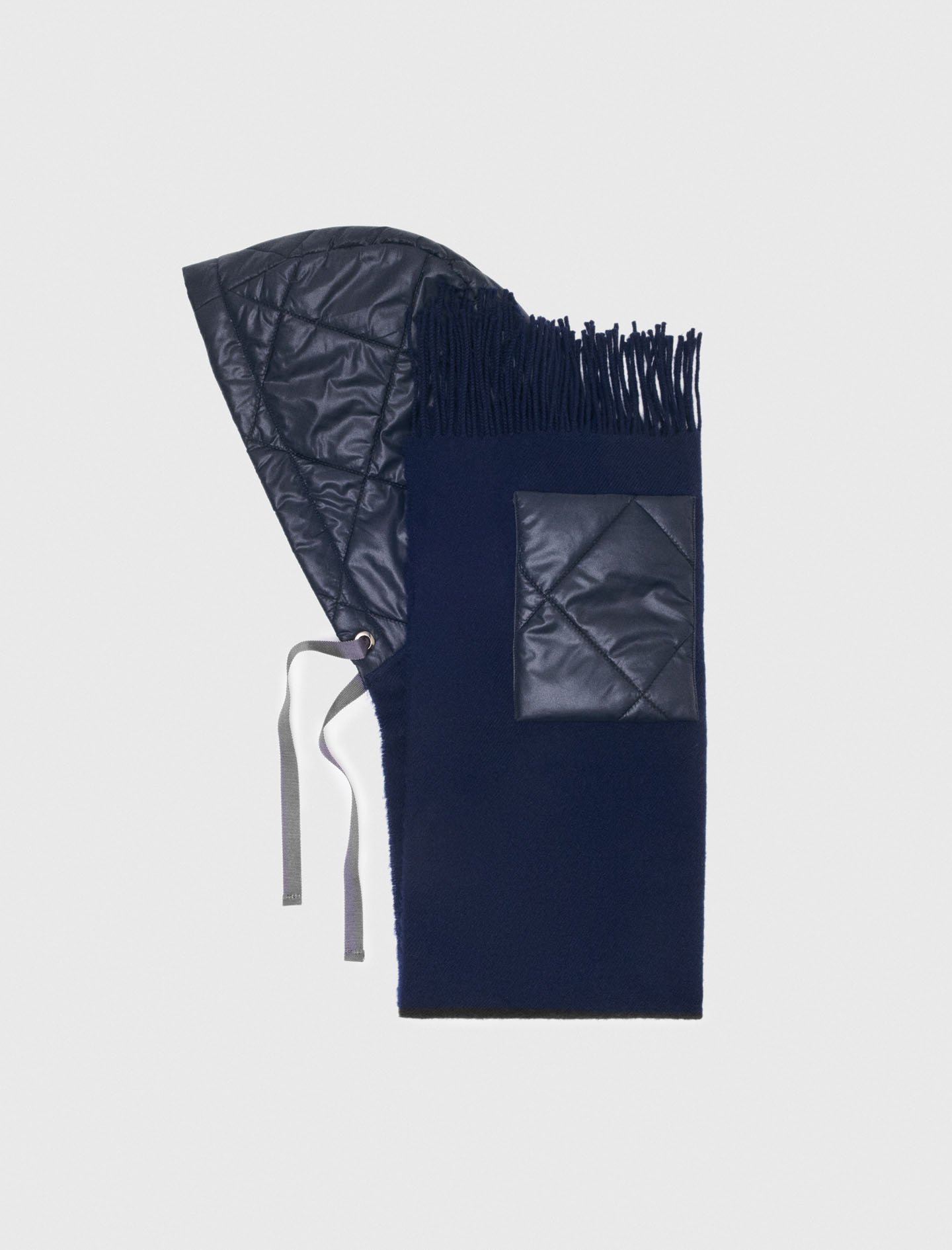 Maje Hooded Wool Poncho In Blue