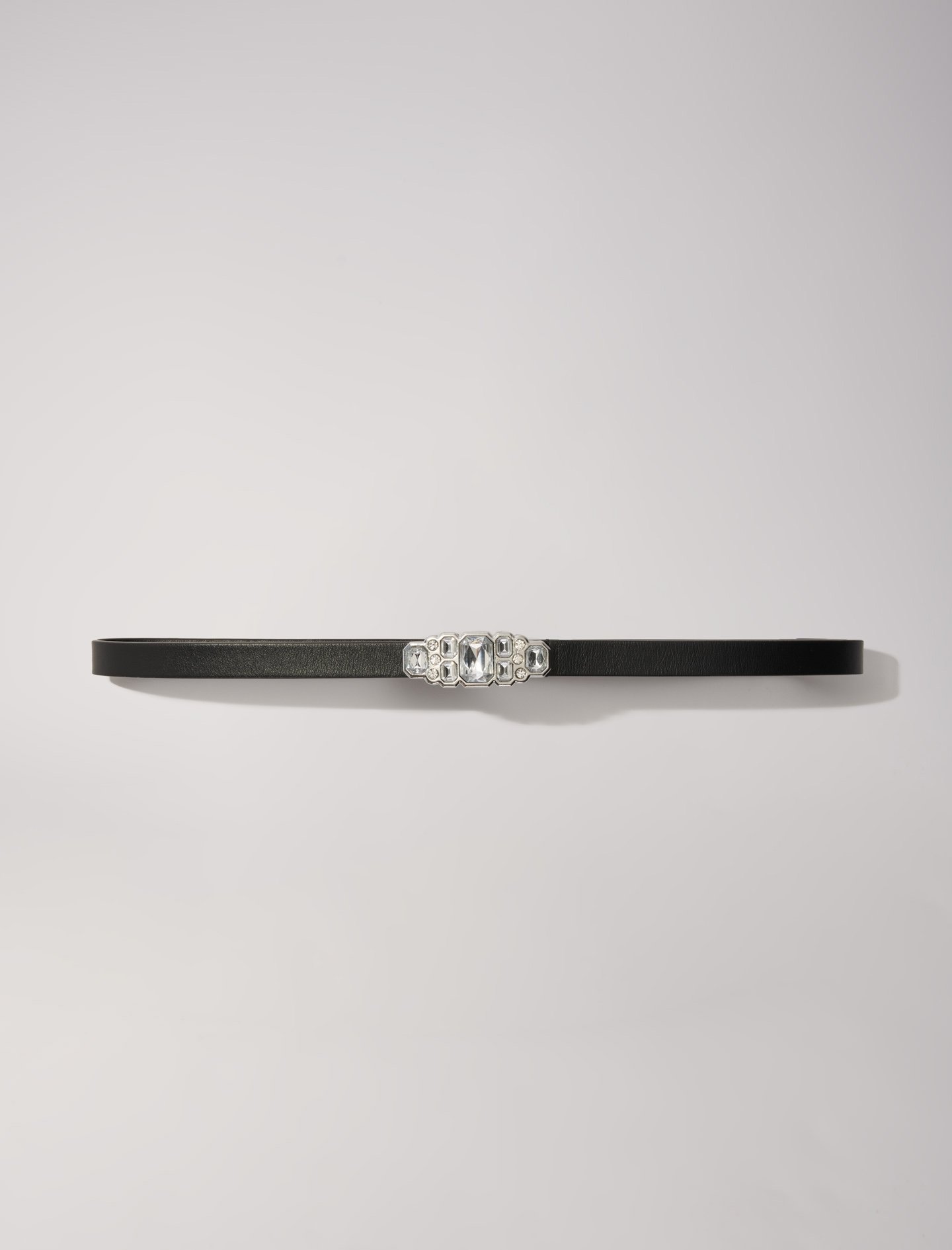 Shop Maje Slim Rhinestone Belt In Black