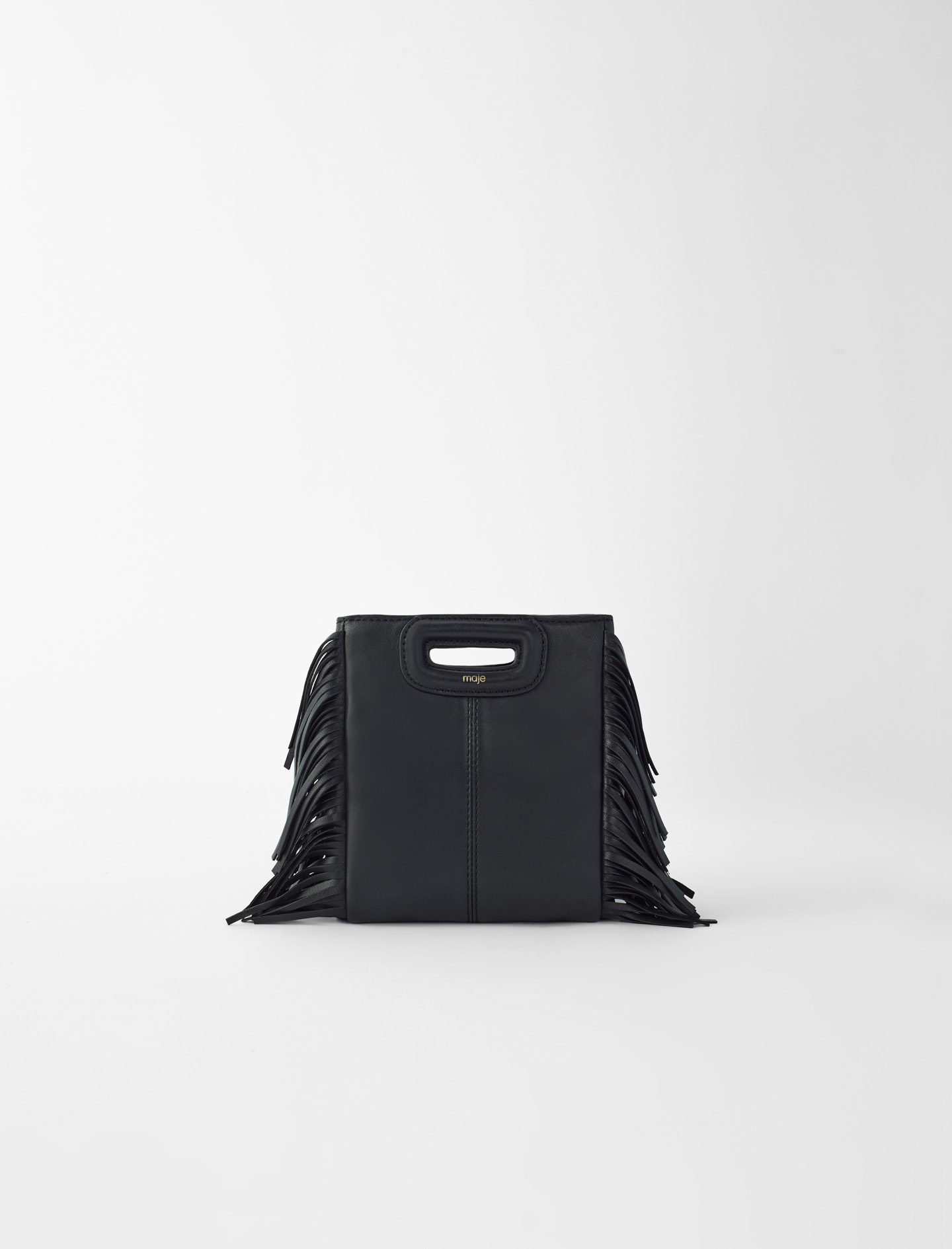 Woman's cotton Leather mini M bag with chain for Fall/Winter, size One Size, in color Black / Black