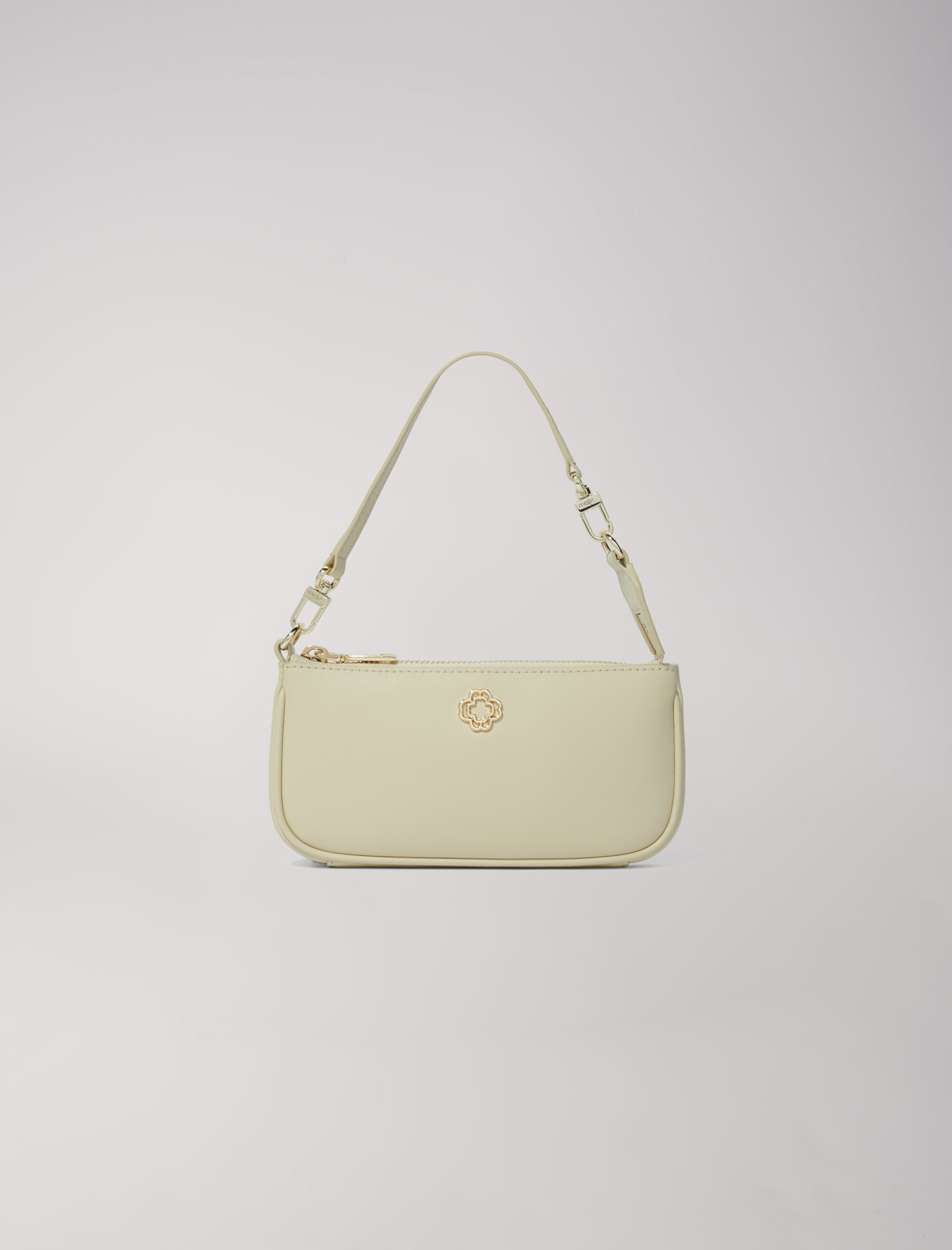 Maje Woman's polyester Eyelet: Small leather clutch bag for Spring/Summer, in color Ecru / Beige