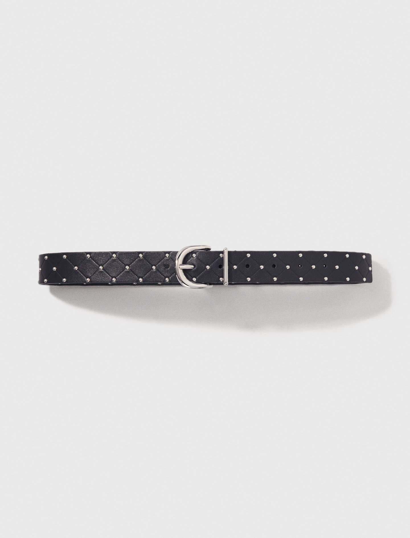 Woman's polyester Quilted leather belt for Spring/Summer, size Small, in color Black / Black