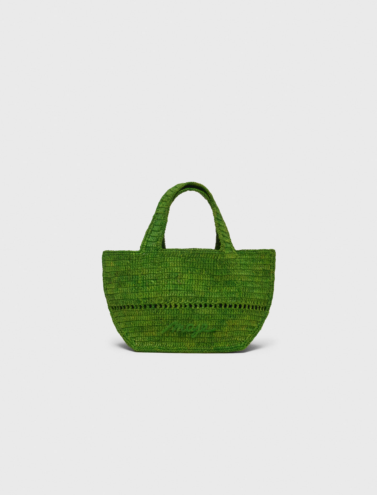 Maje Womens Verts Brand-embroidered Raffia Tote Bag