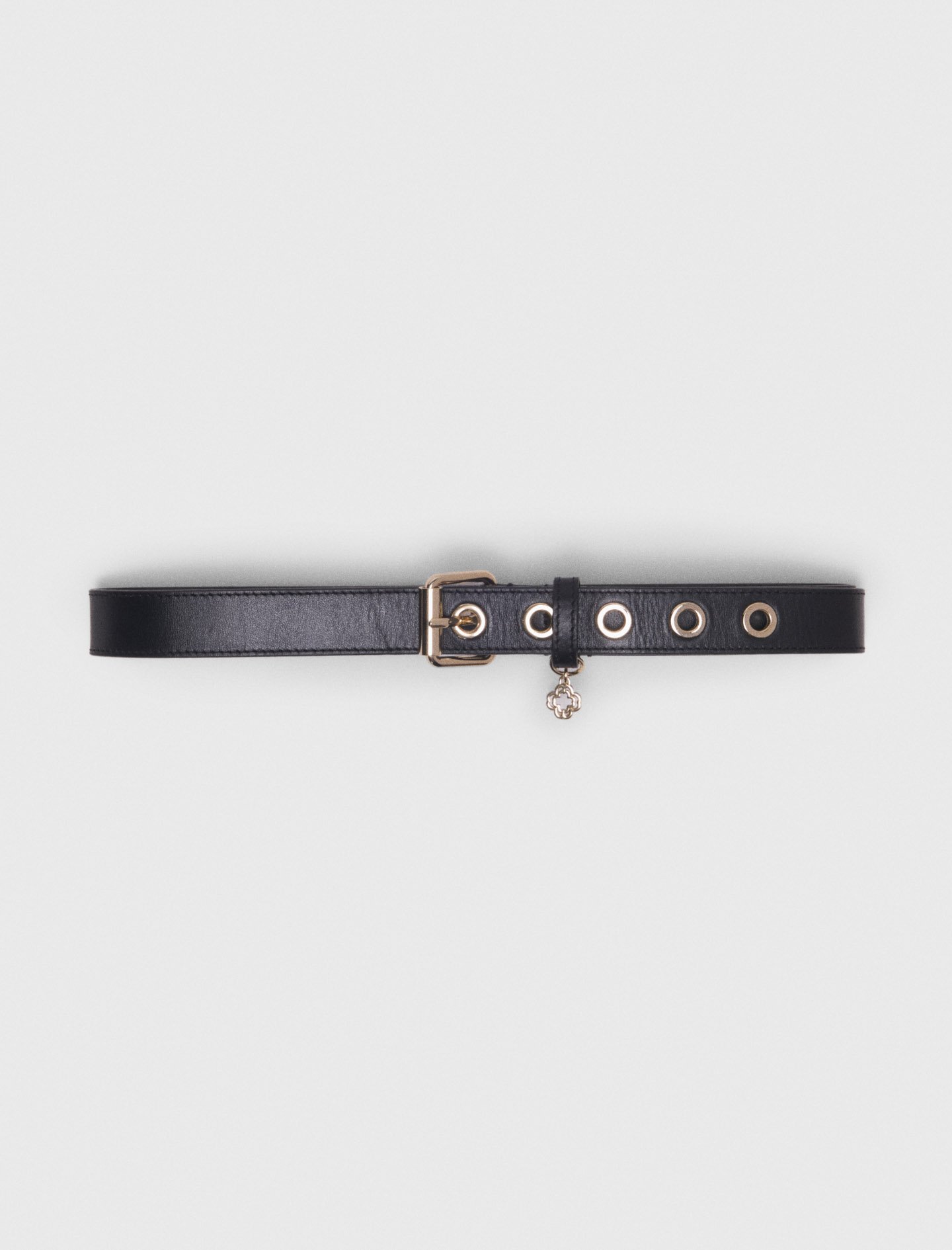 m.a+ Leather Buckle Slim Belt Silver925